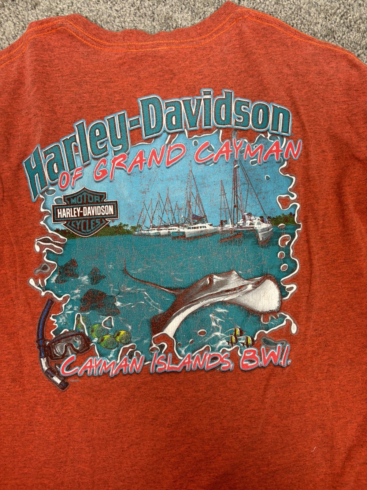 Harley Davidson × Vintage Orange harley davidson grand cayman islands tshirt Size US XL / EU 56 / 4 - 2 Thumbnail