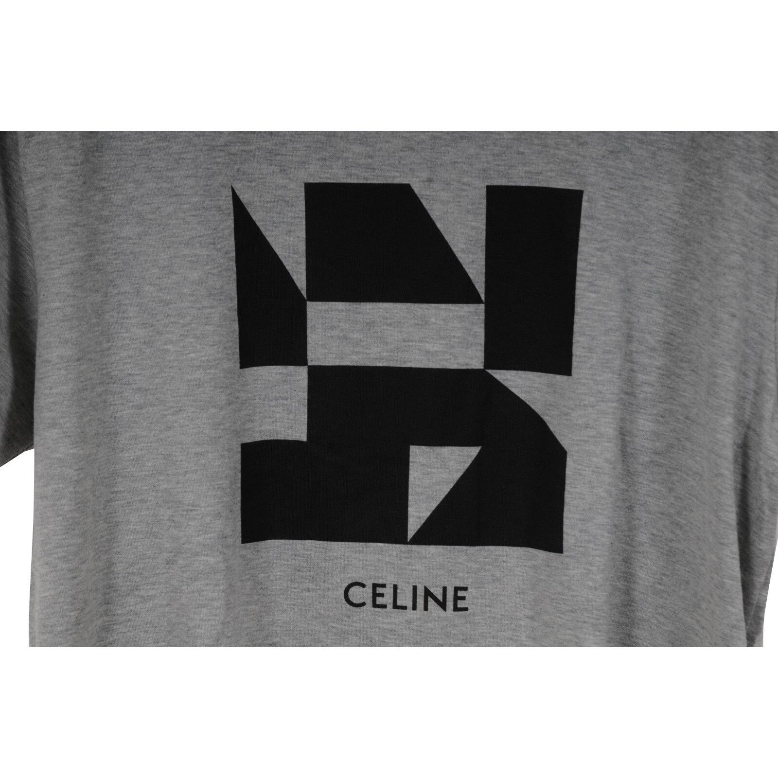 Celine Tangram Logo T Shirt Gray Black Size US L / EU 52-54 / 3 - 3 Thumbnail