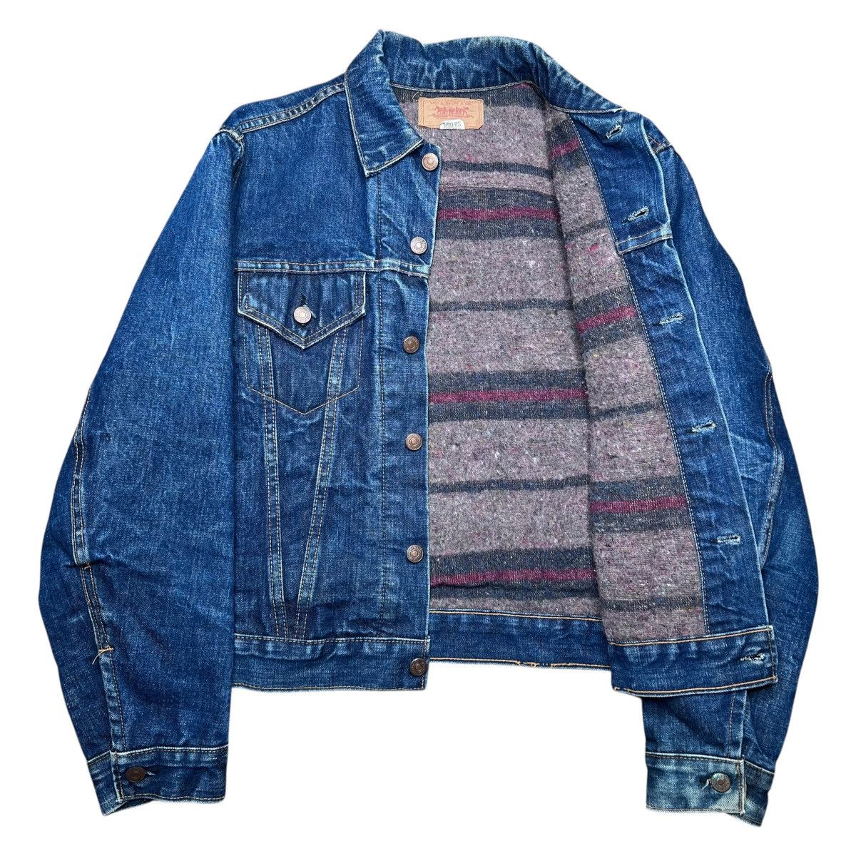 Levi's 60s Levi’s Big E Type III Trucker Blanket Lined Denim Jacket Size US L / EU 52-54 / 3 - 2 Thumbnail