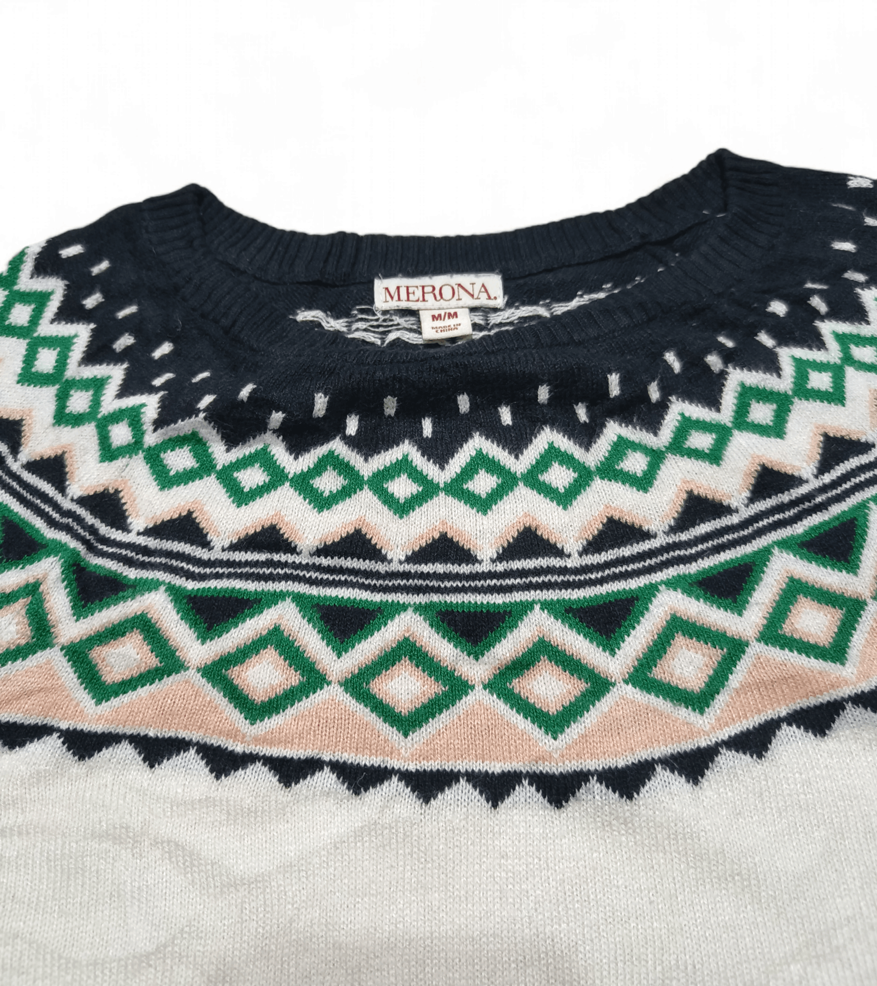 Merona Vintage MERONA Women's Ethnic Motifs Knit Crewneck Sweater Size M / US 6-8 / IT 42-44 - 6 Thumbnail