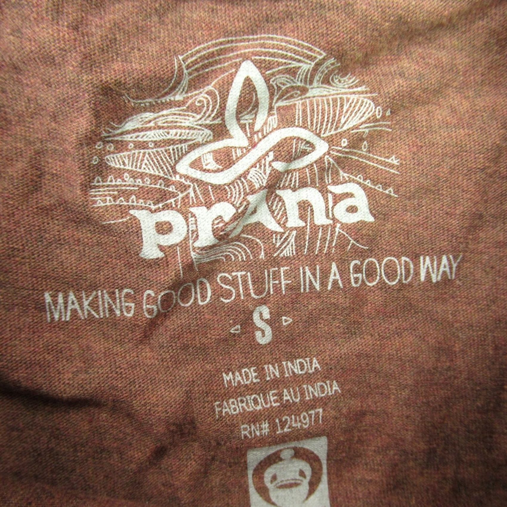 Prana Prama Shirt Mens Small Short Sleeve Cotton Casual Crew Neck Donkey Size US S / EU 44-46 / 1 - 3 Thumbnail