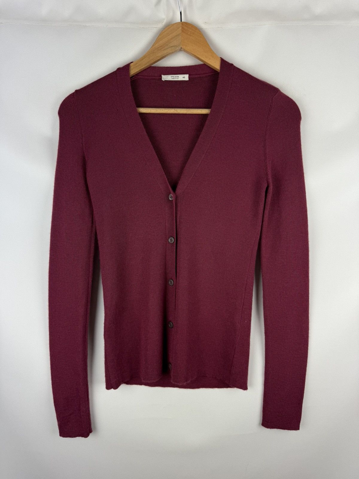 Prada Prada Ladies Cashmere Silk Long Sleeve Cardigan Sweater Size S / US 4 / IT 40 - 1 Thumbnail