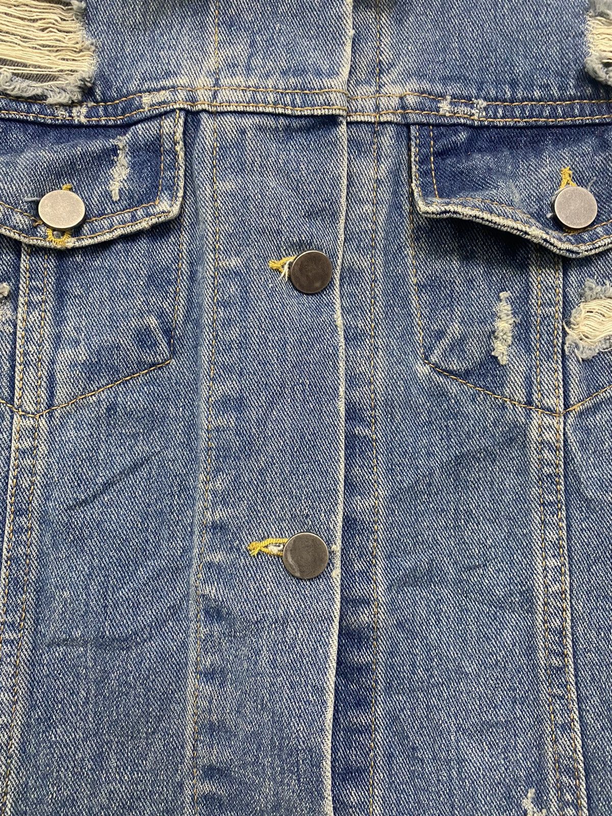 Japanese Brand × Vintage Button up denim rock punk distress crop tank design Size ONE SIZE - 6 Thumbnail