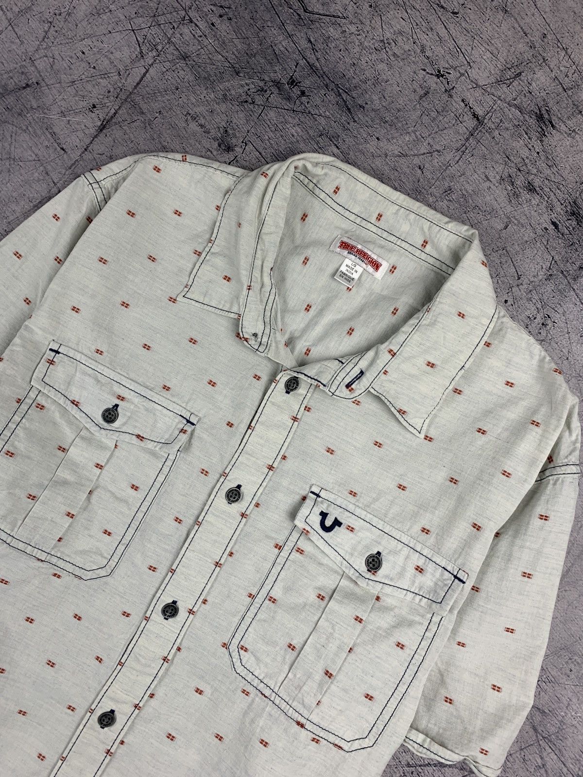 True Religion Vintage True Religion USA Logo Shirt Short Sleeve White Top Size US L / EU 52-54 / 3 - 2 Thumbnail