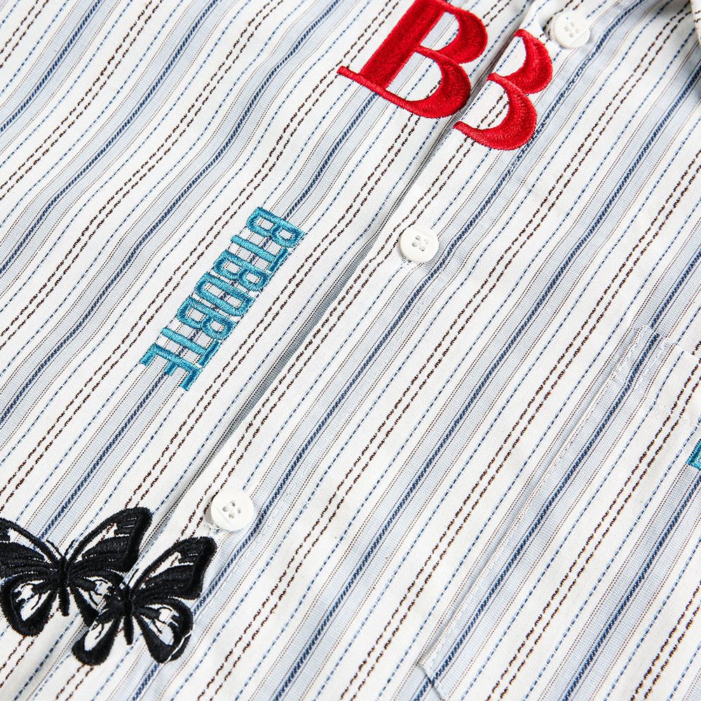 Japanese Brand × Vintage Men's loose butterfly embroidered vertical striped shirt y2k Size US M / EU 48-50 / 2 - 3 Thumbnail