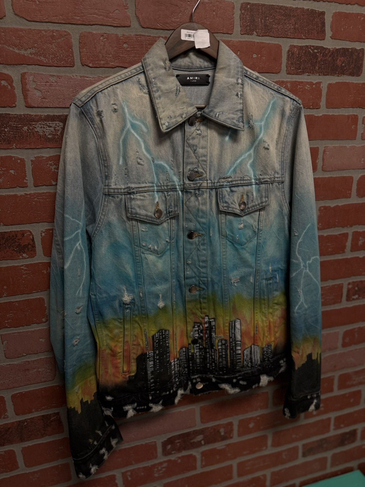 Amiri Amiri Distressed Denim Jacket “Dragon City” Size XL Size US XL / EU 56 / 4 - 2 Thumbnail