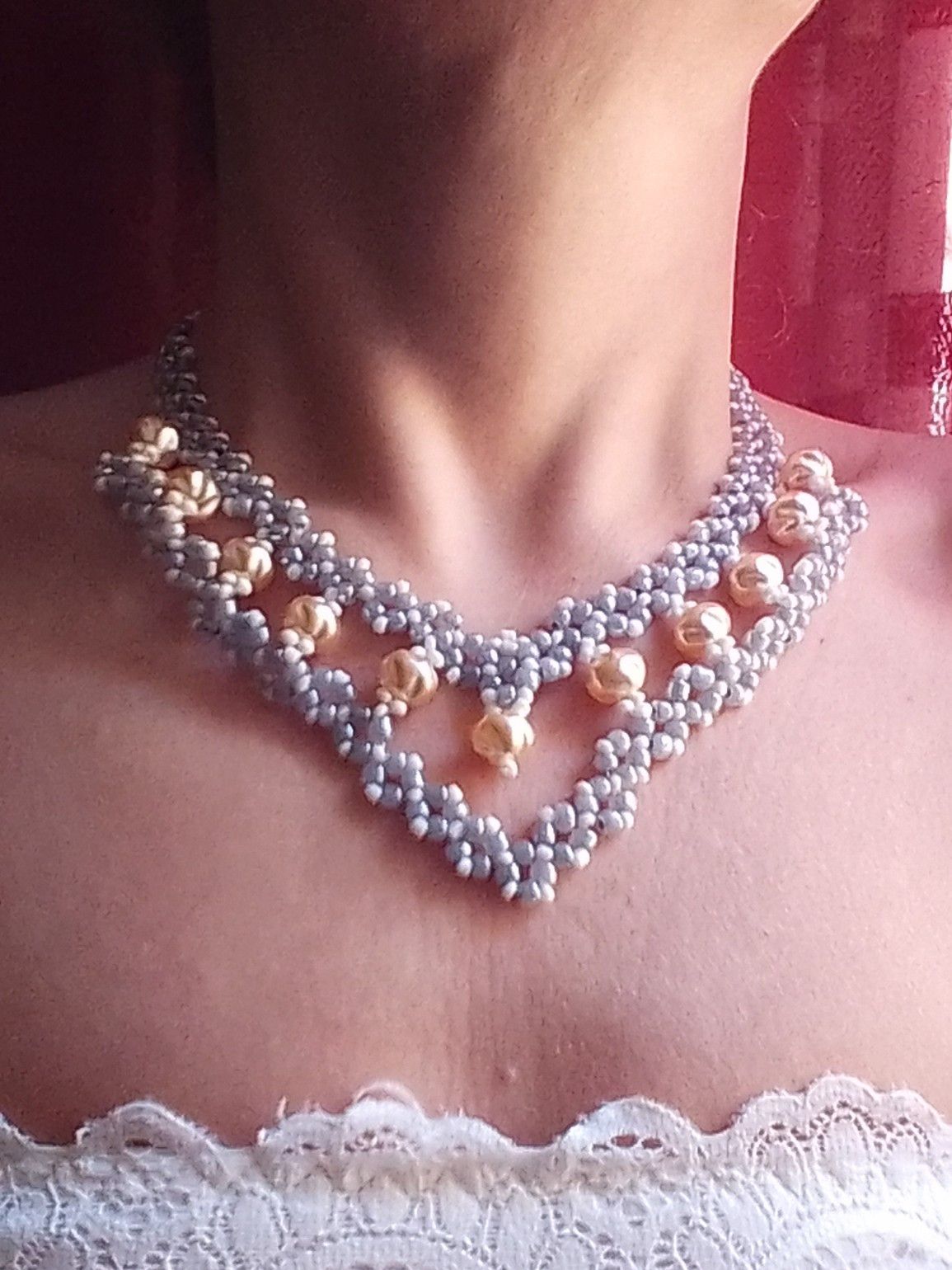 Other Pearls Necklace Vintage style Elegant Gray golden Ivory Size ONE SIZE - 6 Thumbnail