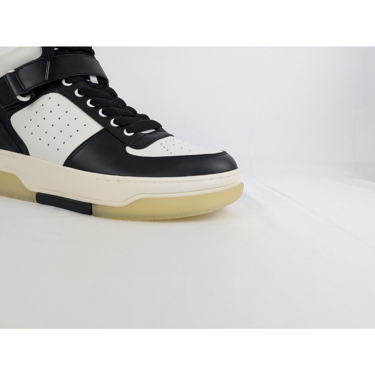 Amiri o1rshd1 Stadium Hi Top Sneakers in Black/White Size US 13 / EU 46 - 3 Thumbnail