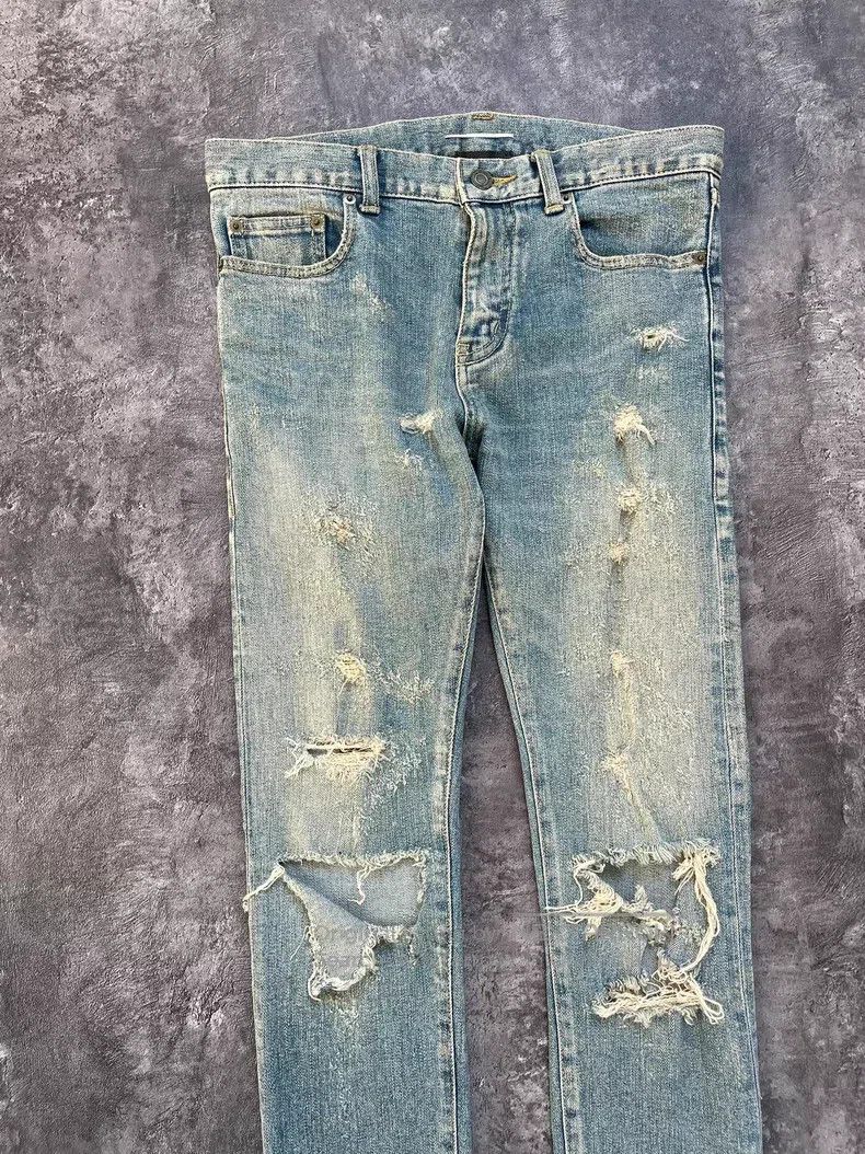 Saint Laurent Paris Saint Laurent Paris Double knee worn-out big destruction Size US 29 - 2 Thumbnail