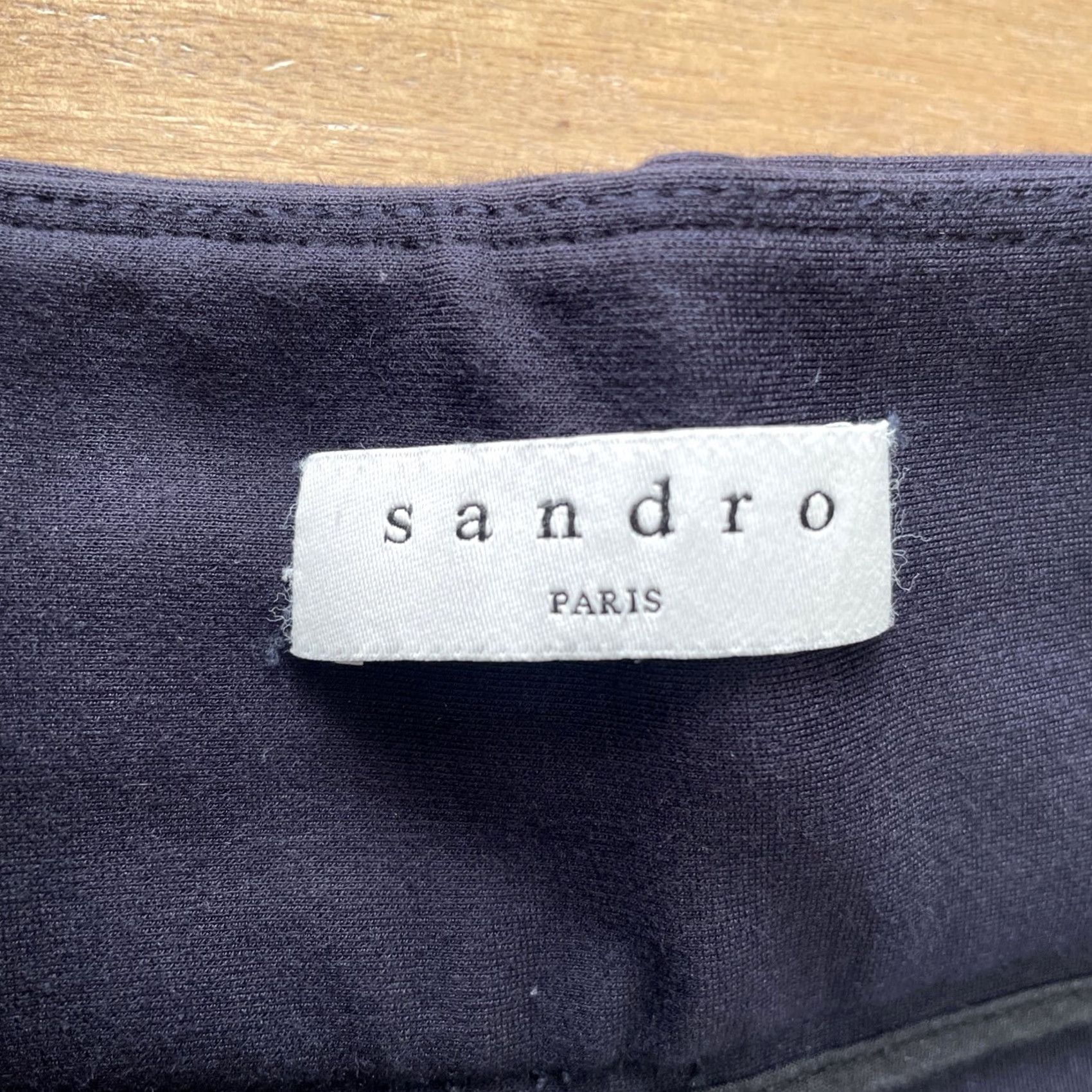 Sandro Sandro Paris Pants Womens 34 Navy High Rise Tapered Trousers Ponte Relaxed Slim Fit Office Dress Size 24" / US 00 / IT 34 - 3 Thumbnail