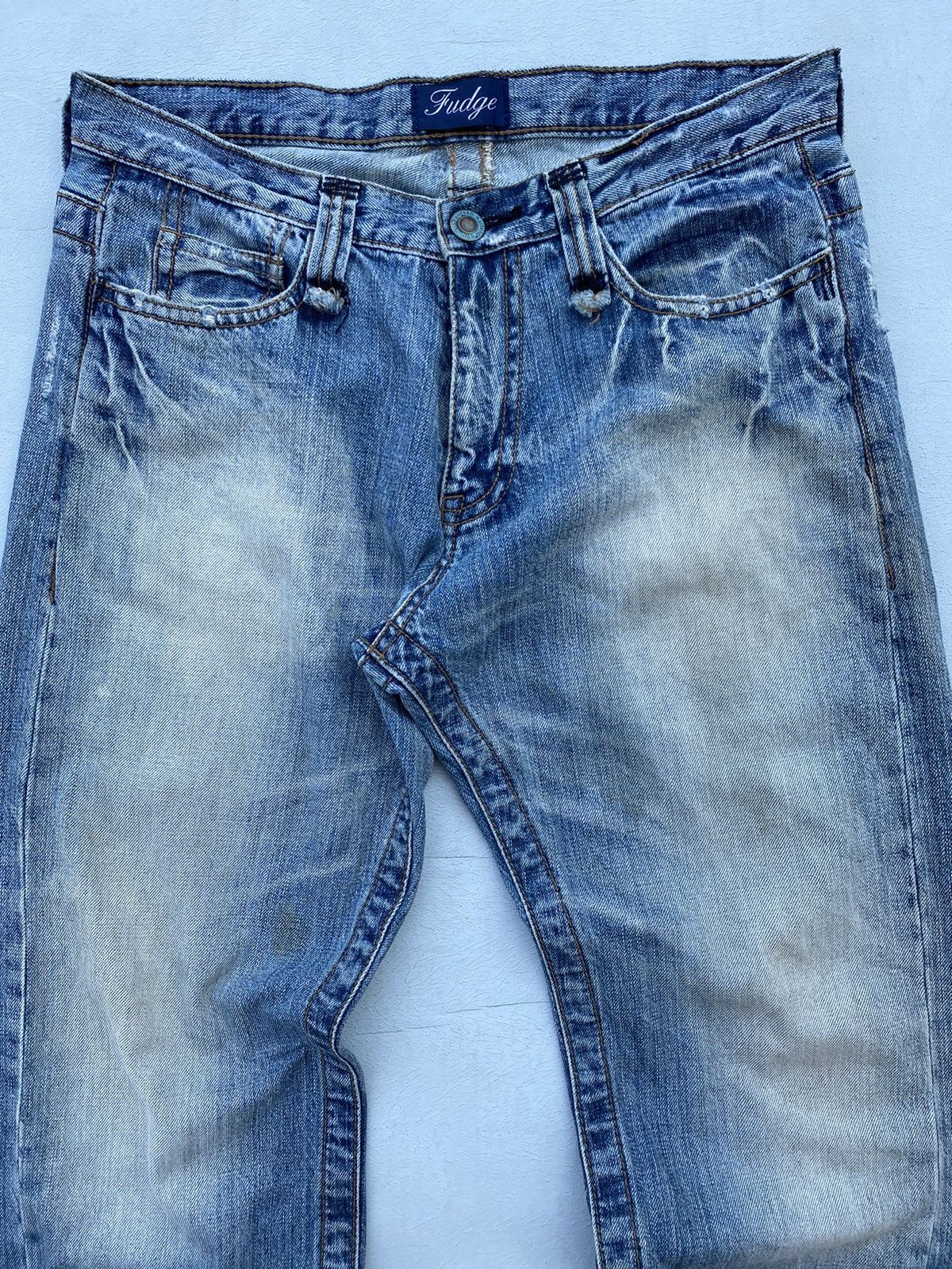 If Six Was Nine × Japanese Brand Fudge Distressed Denim Pants Size US 34 / EU 50 - 4 Thumbnail
