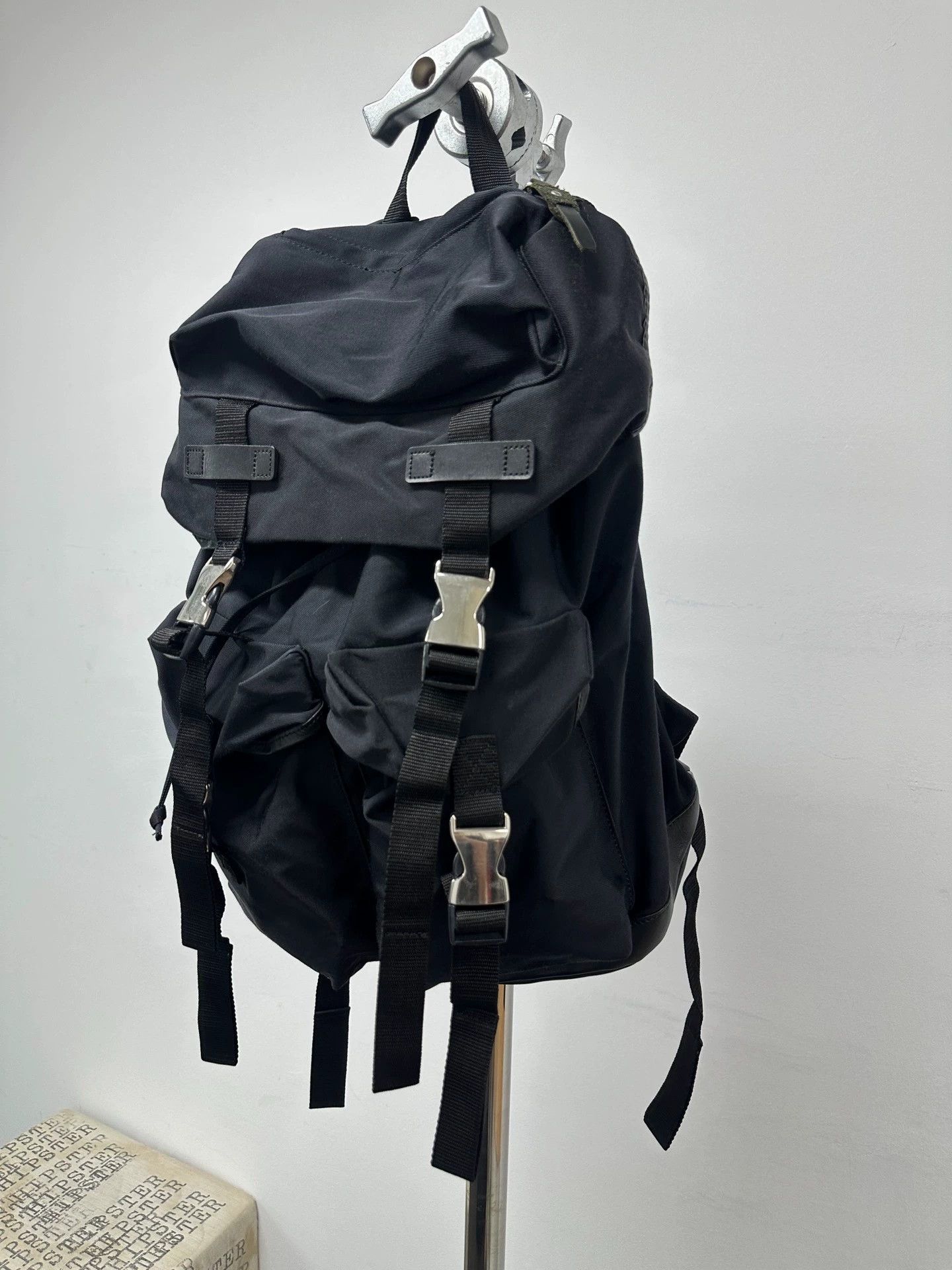 Yohji Yamamoto Yohji Yamamoto Pour Homme nylon leather panel backpack Size ONE SIZE - 2 Thumbnail