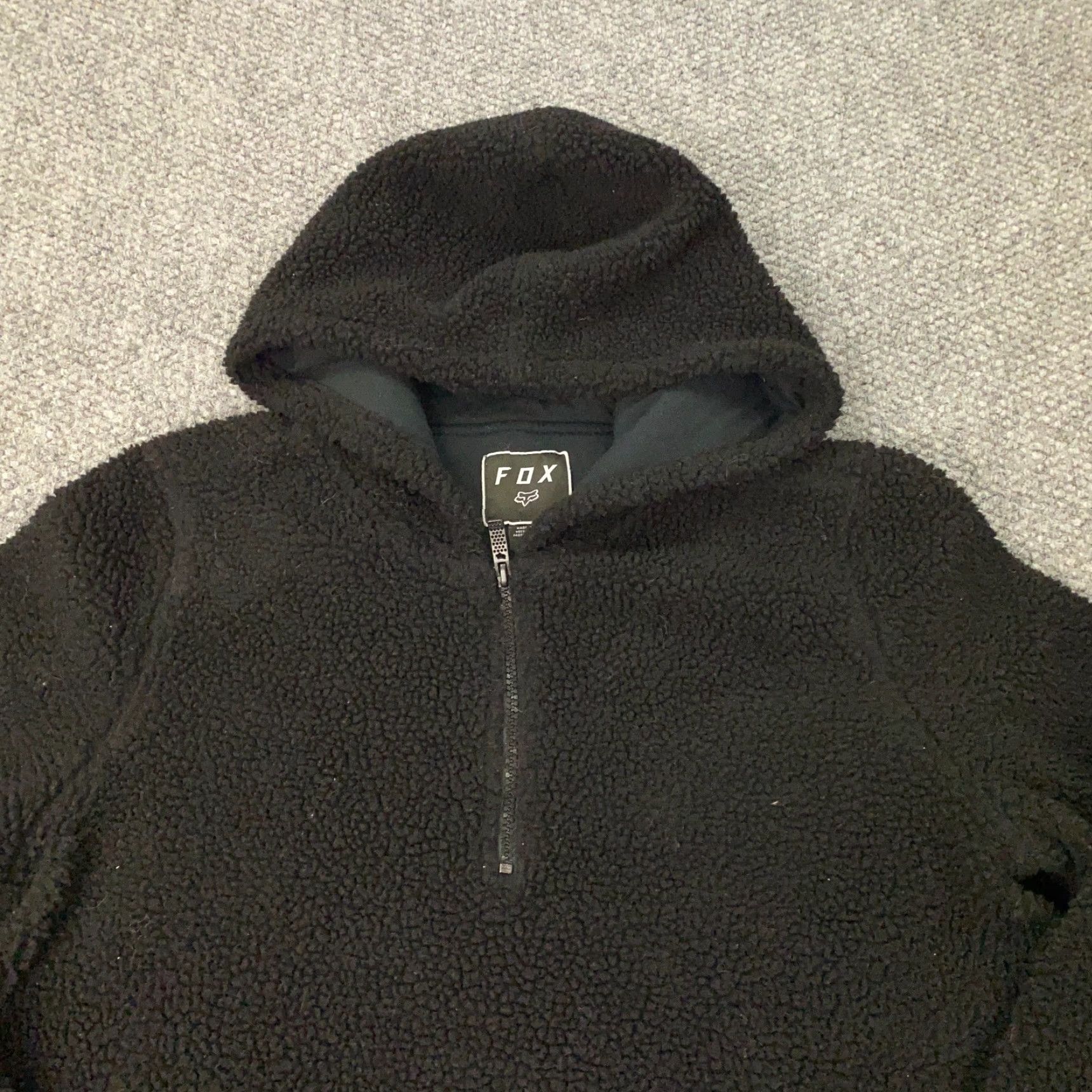 Fox Racing Fox Hoodie Womens Large Black Sherpa Fleece 1/4 Zip Sweatshirt Motocross Size L / US 10 / IT 46 - 2 Thumbnail