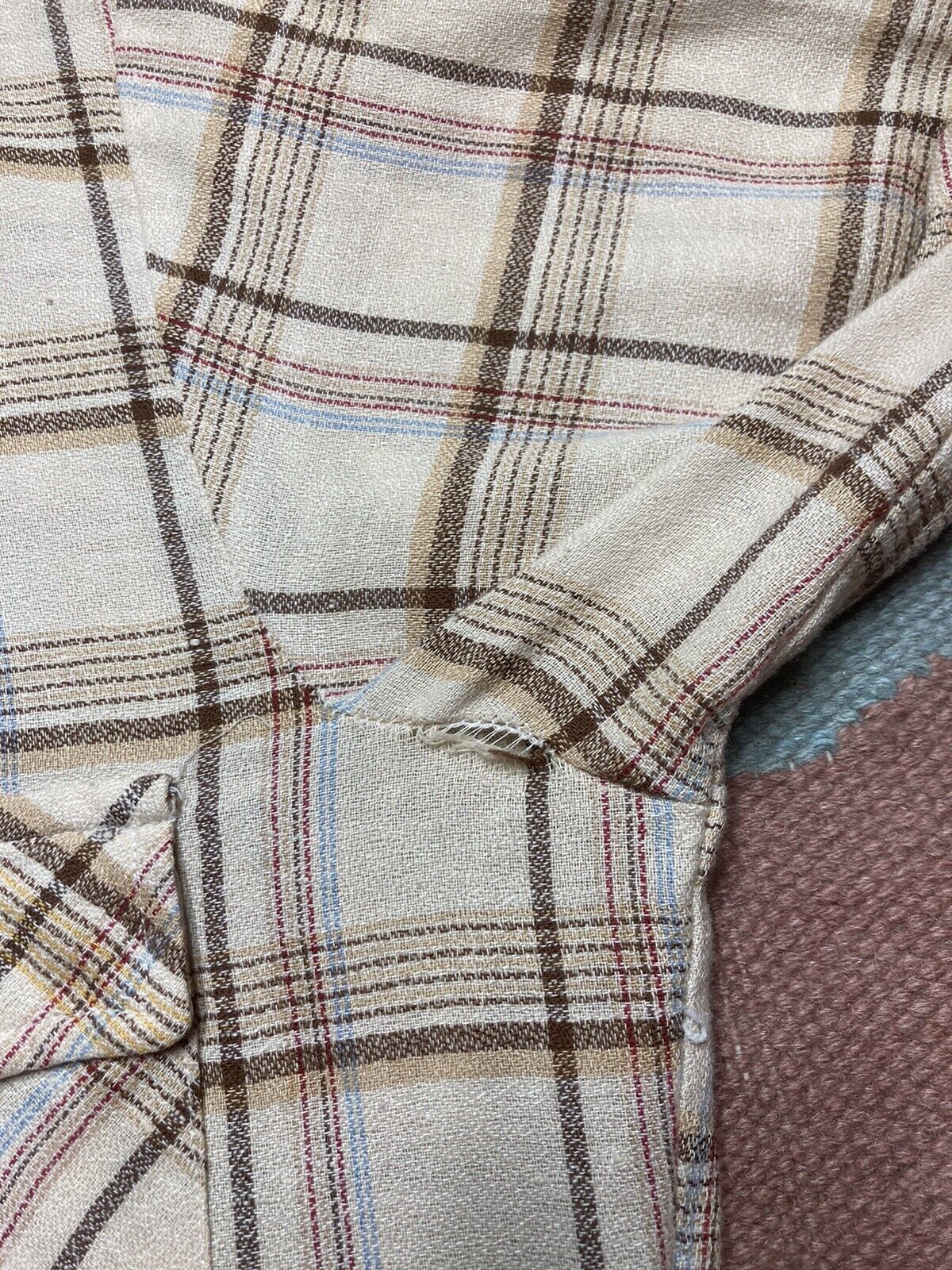 JCPenney × Vintage VTG 70s JCPenney plaid shirt soft knit polyester? medium Size US M / EU 48-50 / 2 - 6 Thumbnail