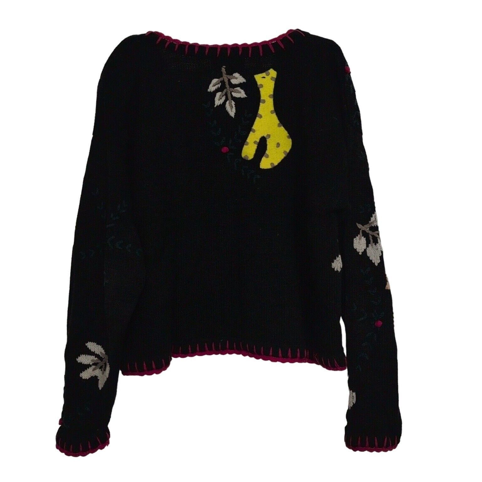 Designer Jodi Blake Zoo Animal Cardigan Womens Size Medium Black Knit Size M / US 6-8 / IT 42-44 - 7 Thumbnail