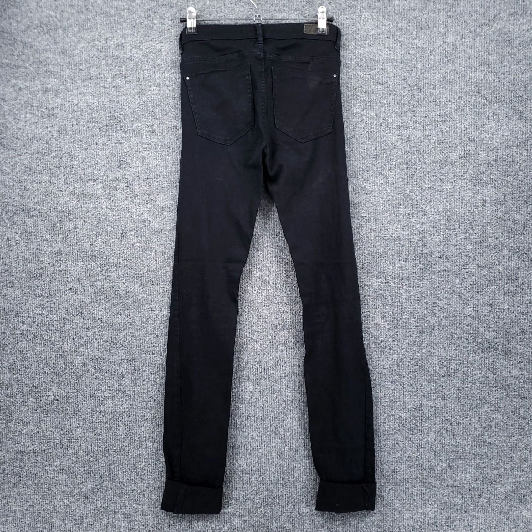 Zara Zara Jeans Womens 2 Mid-Rise Jegging Dark Wash Black Denim Distressed Cuffed Size 26" / US 2 / IT 38 - 2 Thumbnail