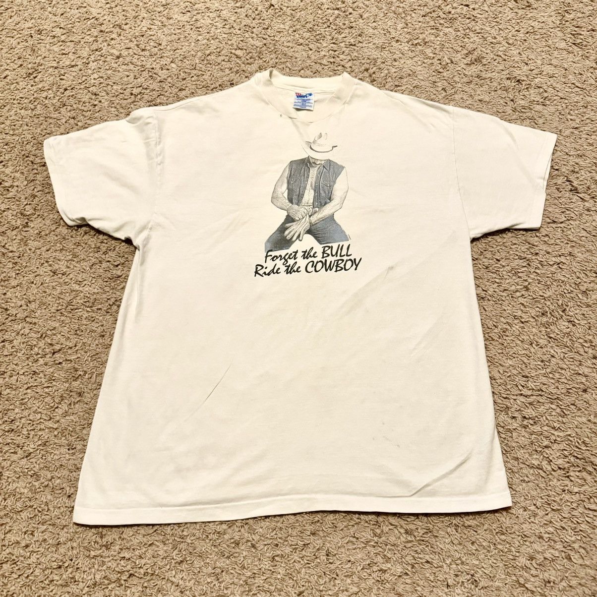 Vintage VINTAGE RIDE THE COWBOY ART TEE! Size US XL / EU 56 / 4 - 4 Thumbnail