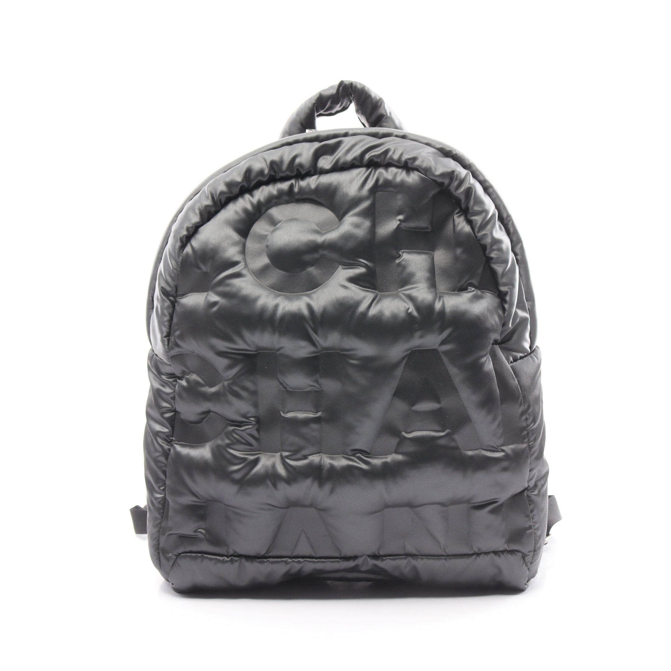 Chanel Chanel Old Travel Line Rucksack Nylon Black Silver  display picture 1
