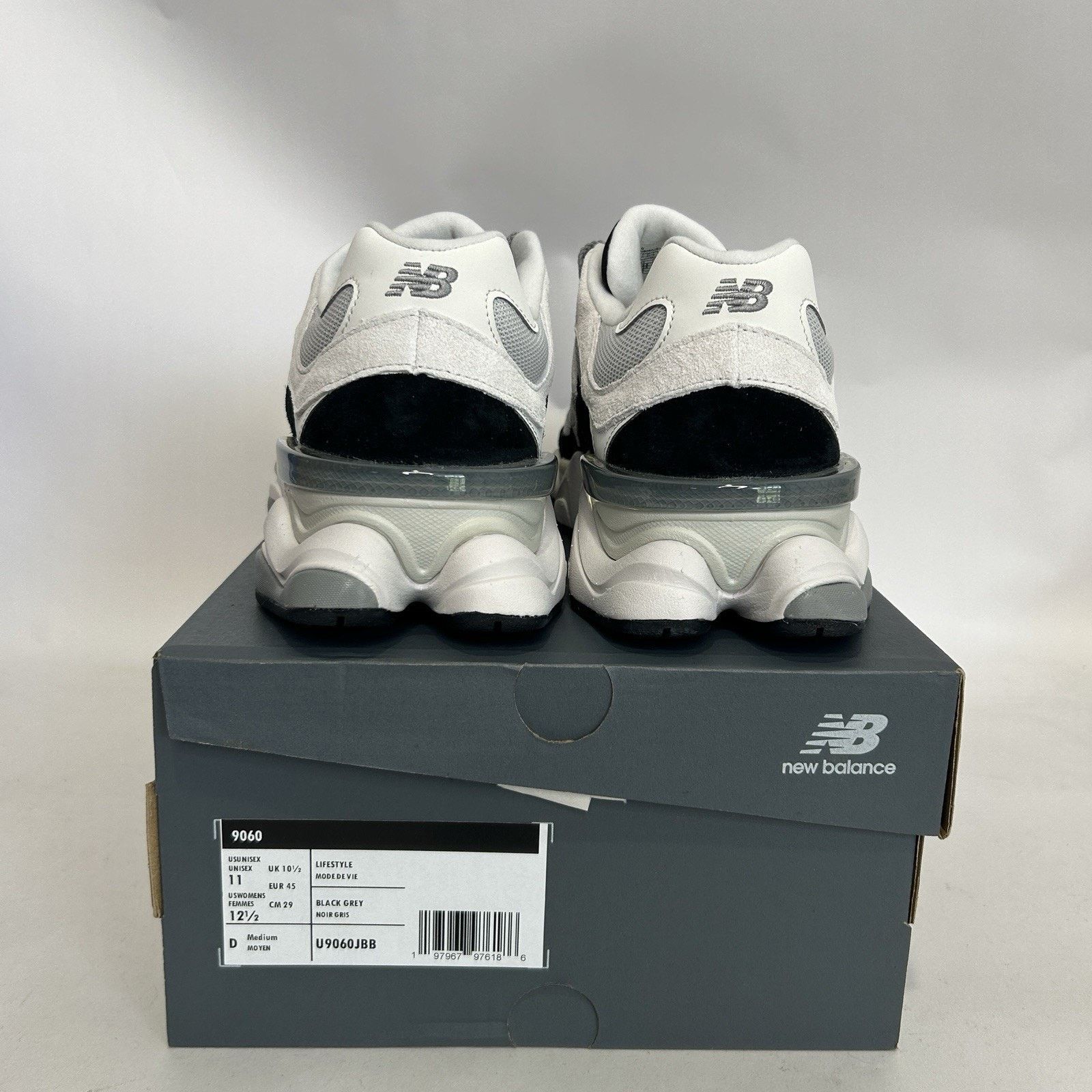 New Balance New Balance 9060 Lifestyle Shoes “Grey Jet Black” U9060JBB Size US 11 / EU 44 - 4 Thumbnail