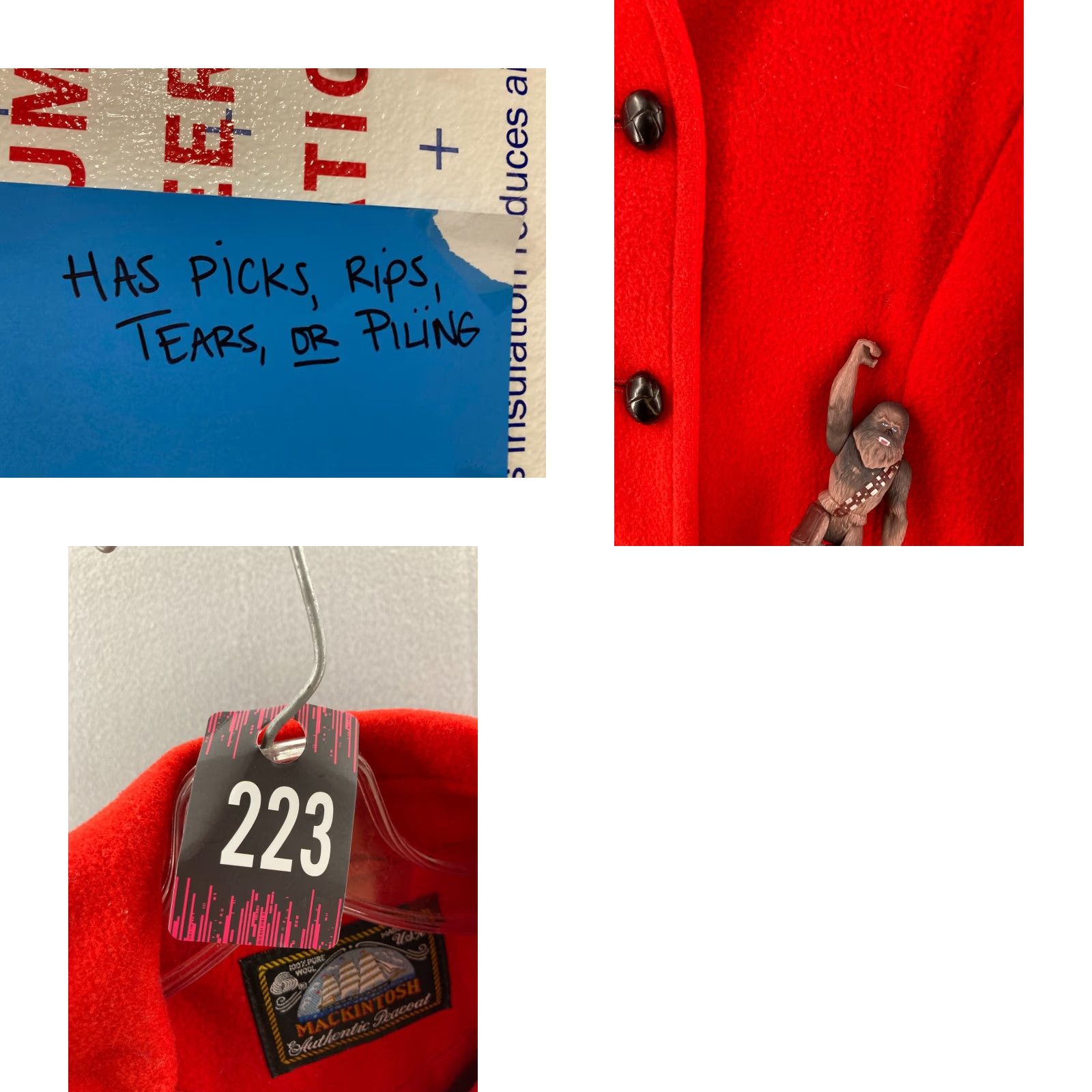 Mackintosh VTG Mackintosh Coat Womens 12 Red Wool Overcoat Buttoned 80s 90s USA Made Vintage Limited Size XL / US 12-14 / IT 48-50 - 9 Thumbnail
