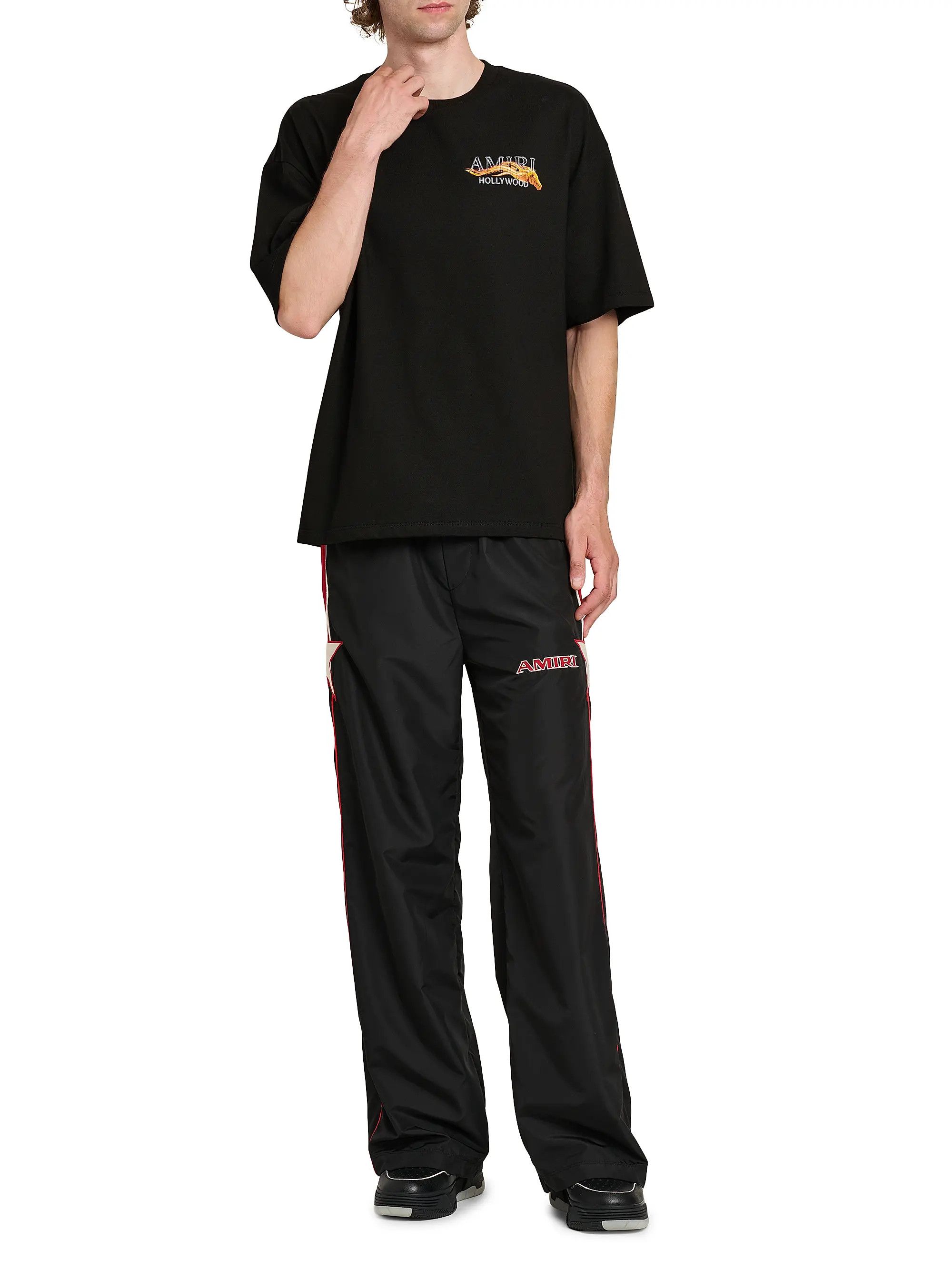 Amiri os11x0526 Hollywood Horse Cotton Crewneck T-Shirt in Black Size US XL / EU 56 / 4 - 2 Thumbnail