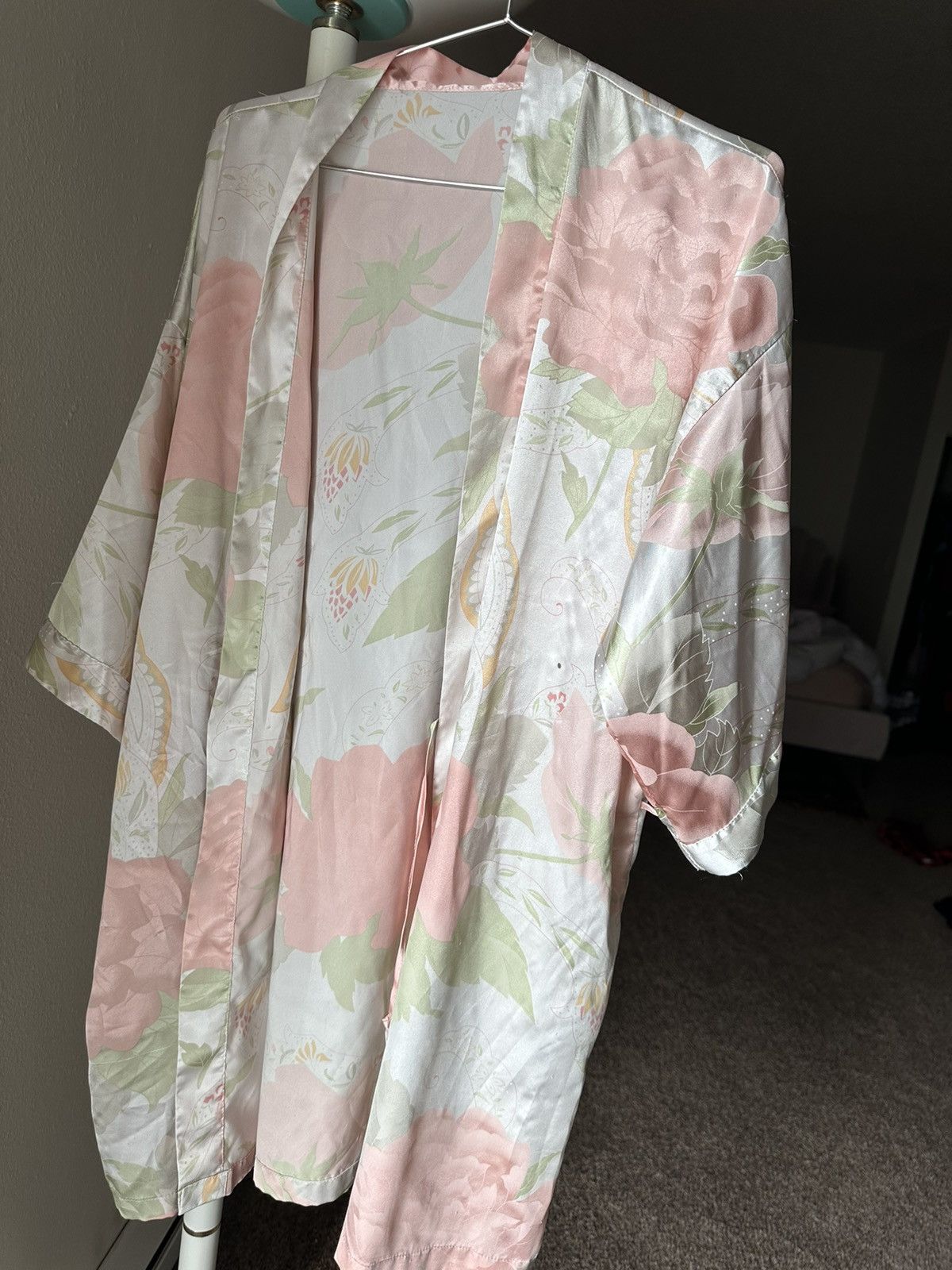 Vintage Silk Night Robe Size M / US 6-8 / IT 42-44 - 5 Thumbnail