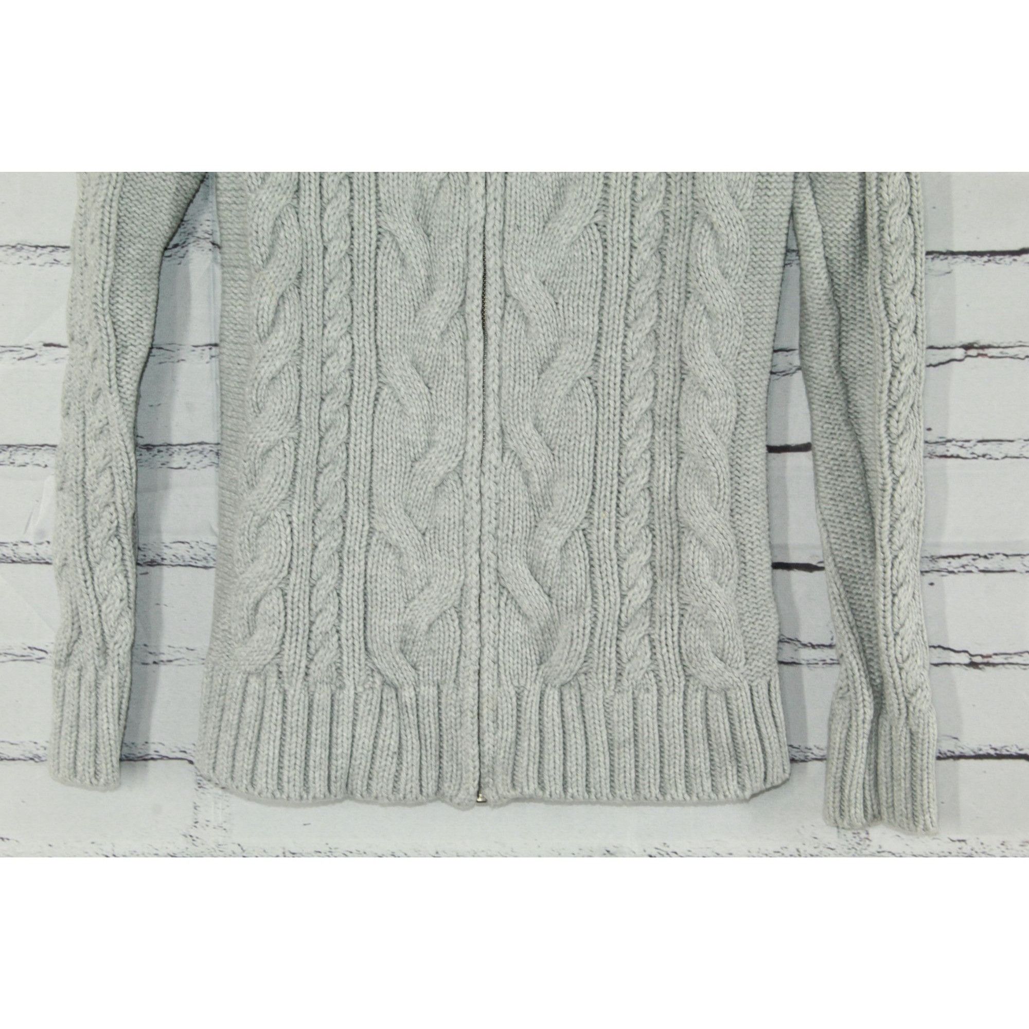 L.L. Bean LL Bean Womens Double L Cable Sweater Zip Cardigan Preppy Ou Size XS / US 0-2 / IT 36-38 - 4 Thumbnail