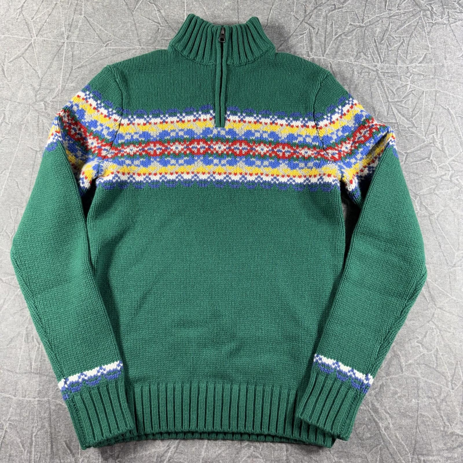 Boden Boden Sweater Men's XS Green 1/4 Zip Wool Holiday Size US XS / EU 42 / 0 - 2 Thumbnail