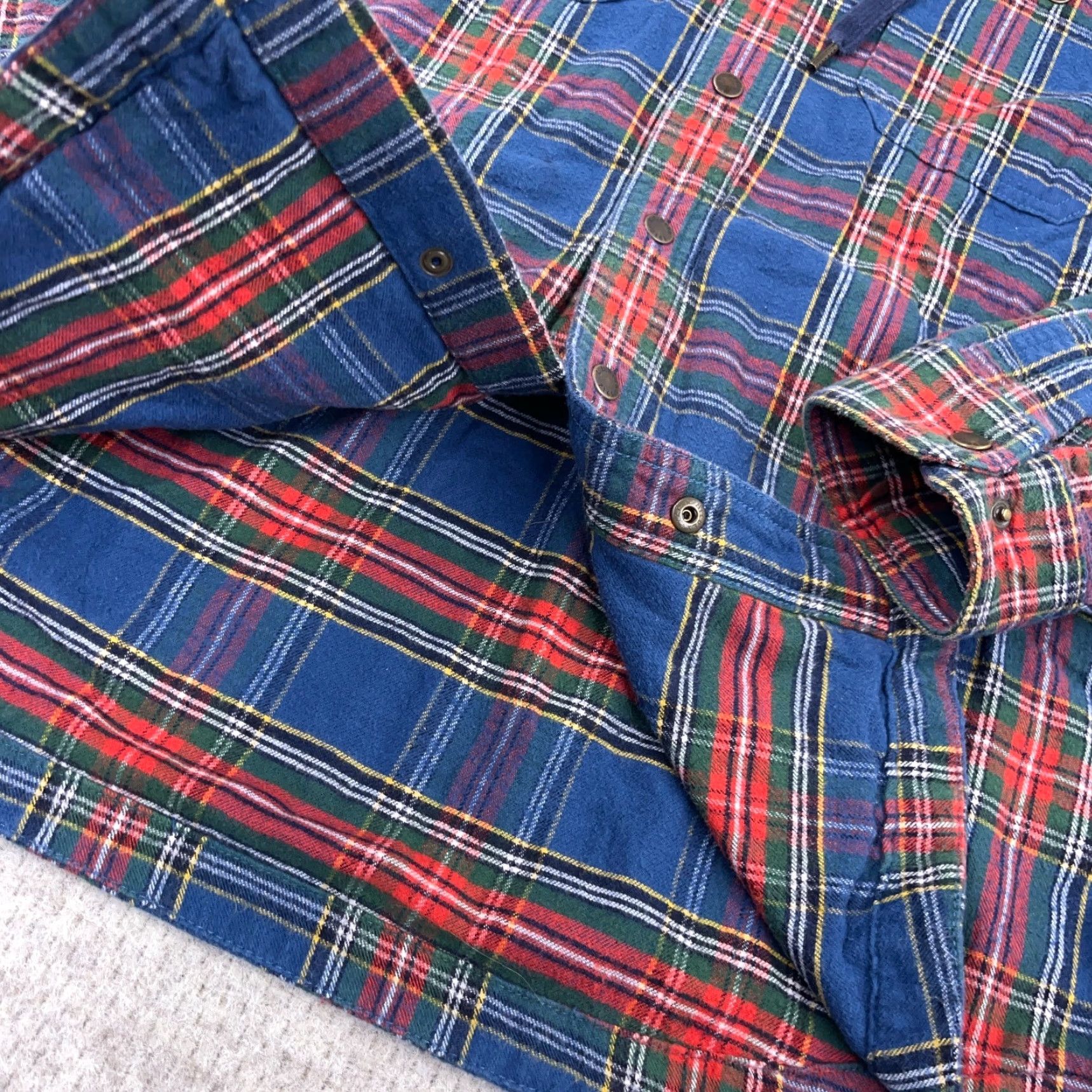 Vintage LL Bean Shacket Men M Blue Red Flannel Shirt Jacket Hooded Snap Unlined Casual Workwear Travel Plaid Jacket Mens Size US M / EU 48-50 / 2 - 6 Thumbnail