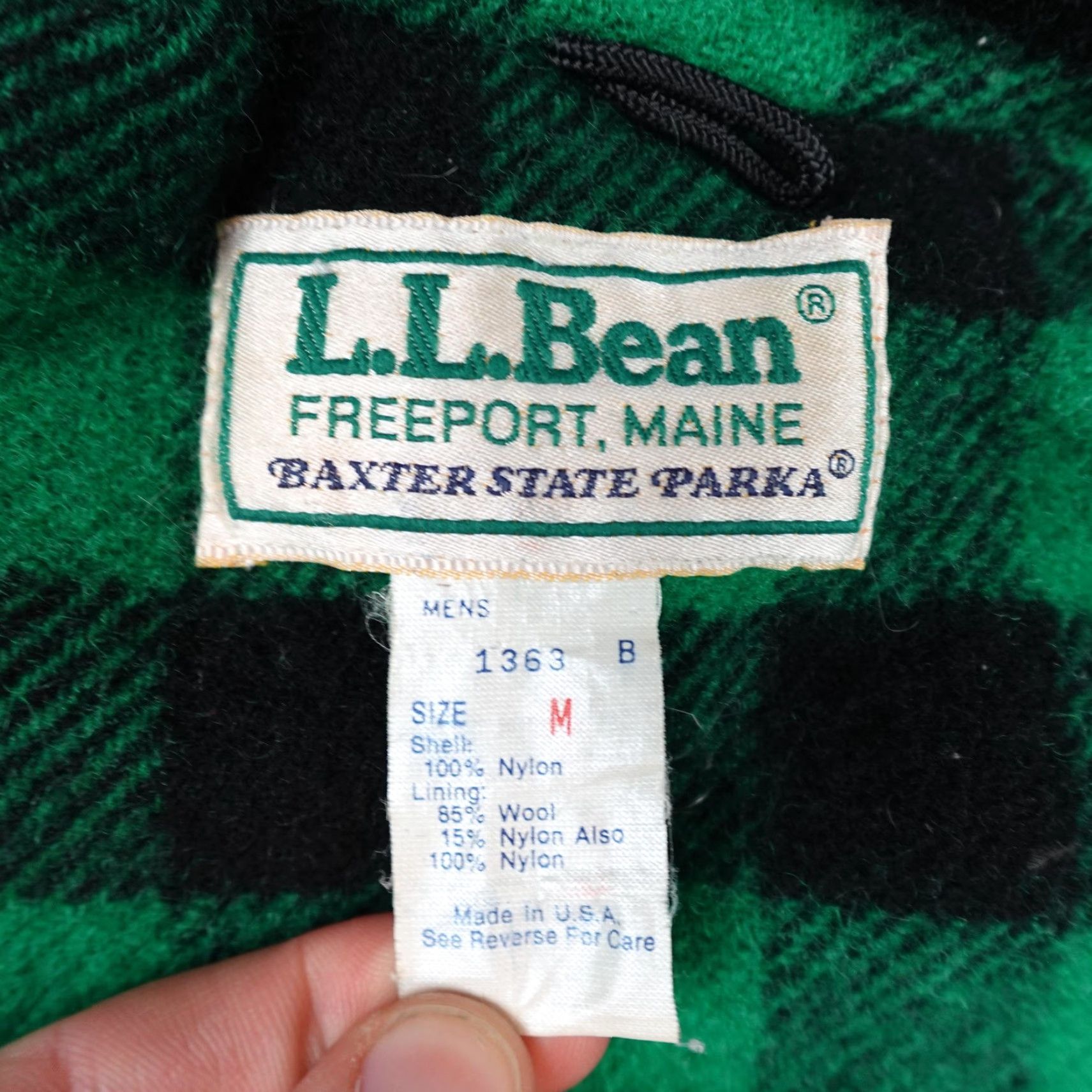 Vintage VINTAGE L.L. Bean Baxter State Parka Coat Mens M Green Wool Lined USA 80s Parka Wool Lined Hooded Zipper Pockets Size US M / EU 48-50 / 2 - 6 Thumbnail