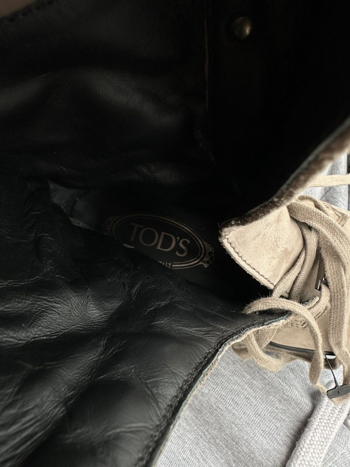 Tod's Tod’s Women’s Lace-Up Boots Beige Nubuck Leather Vibram Sole Size US 6.5 / IT 36.5 - 12 Thumbnail