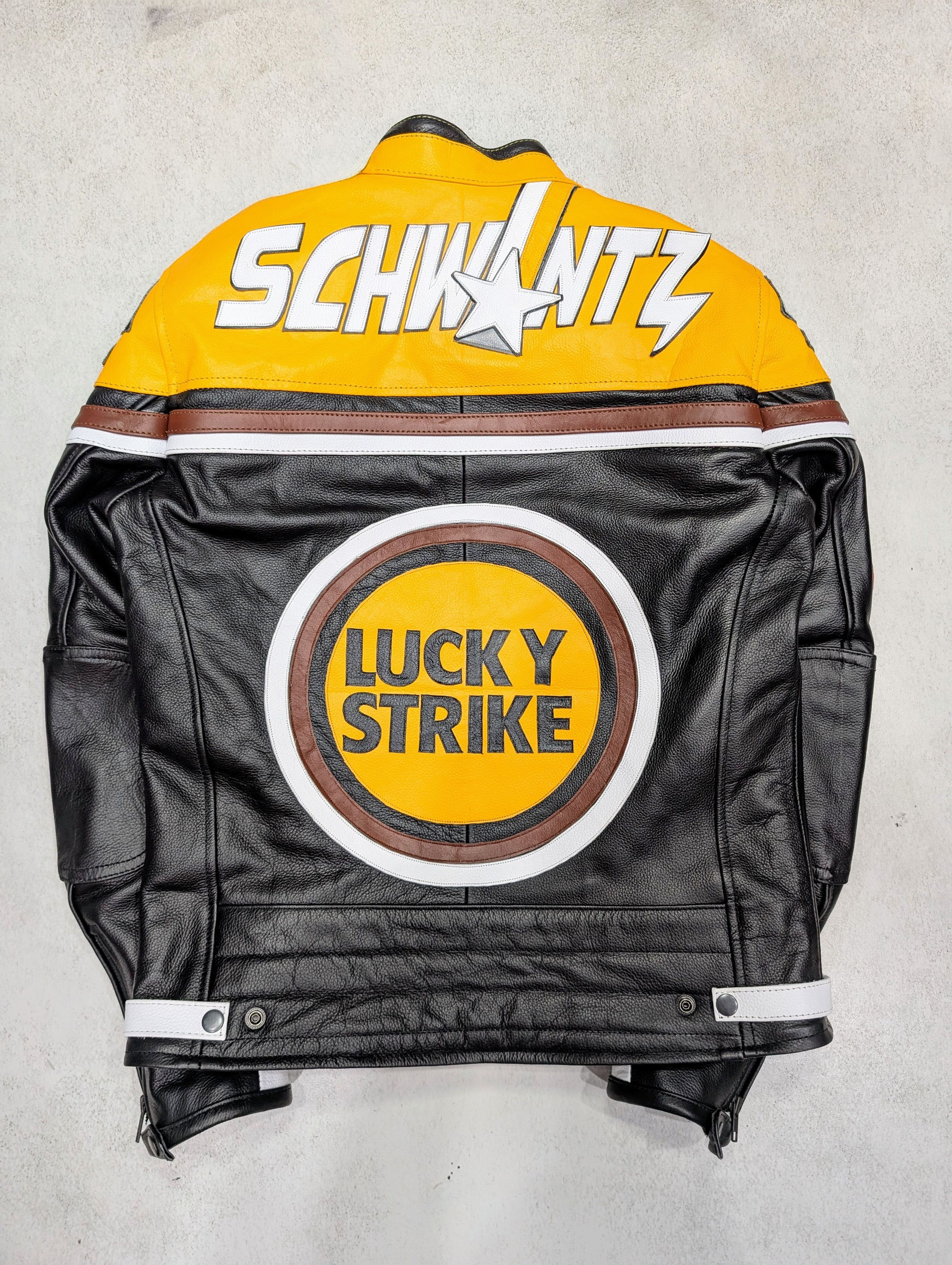 Vintage 🔥 LUCKY STRIKE 🔥 Leather Jacket Vintage Racing Size M / US 6-8 / IT 42-44 - 2 Thumbnail