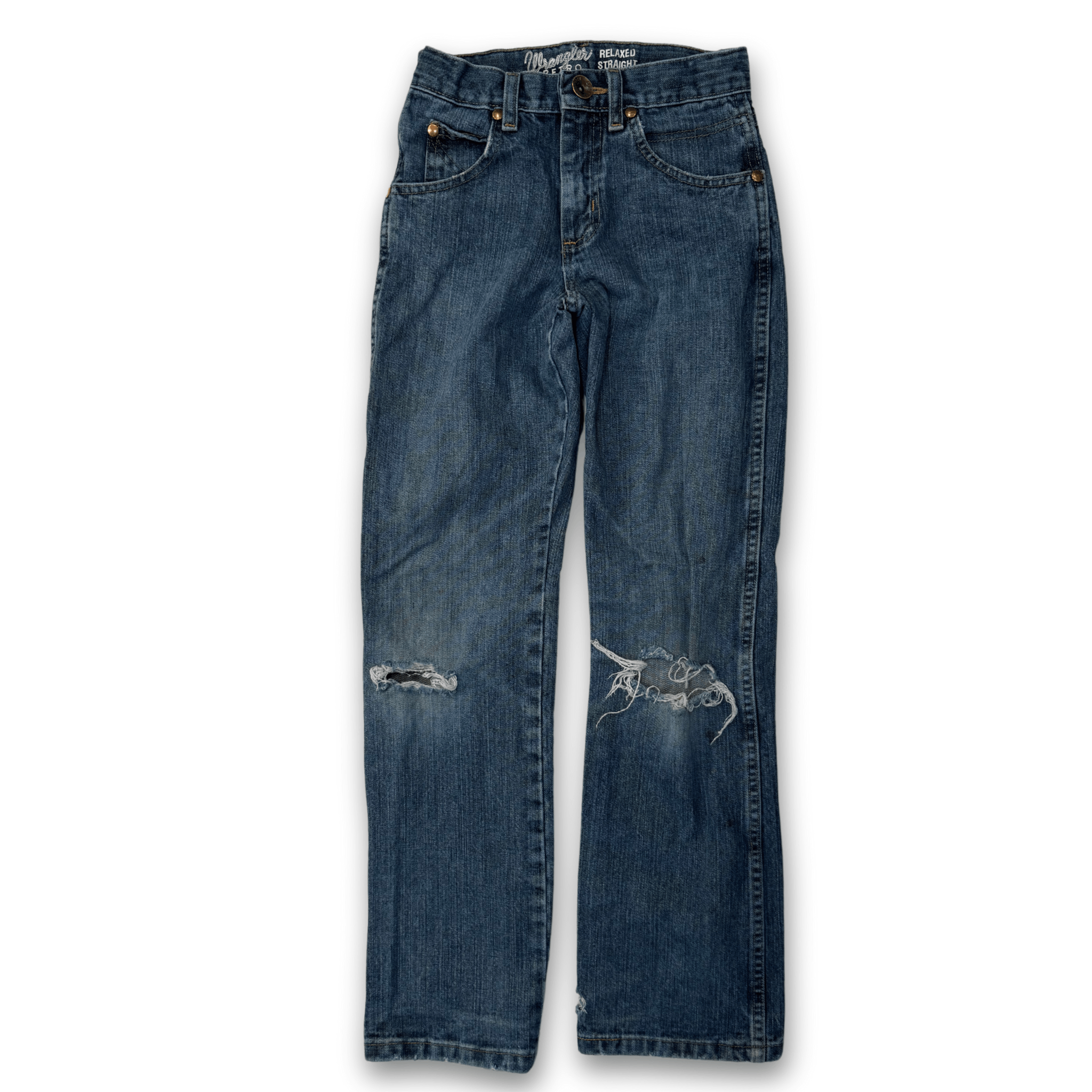 Wrangler Distressed Relaxed Straight Leg Jeans | 22" | Wrangler Retro Size 22" - 1 Thumbnail
