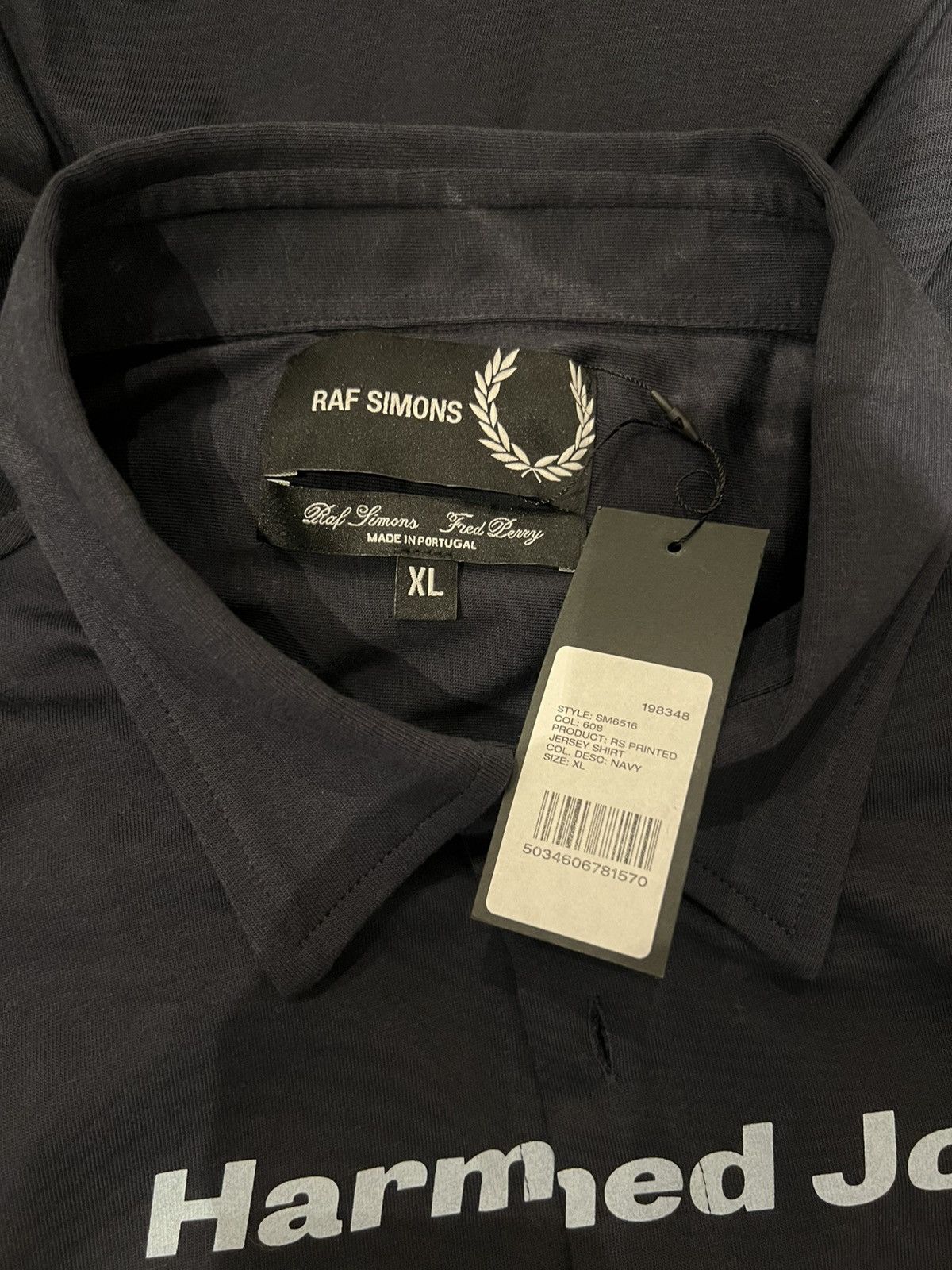 Raf Simons FRED PERRY Raf Simons Printed Jersey Navy XL long sleeve Size US XL / EU 56 / 4 - 9 Thumbnail