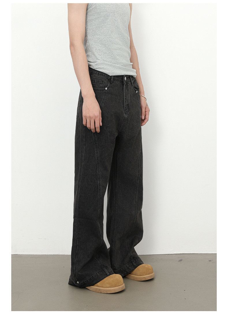 Japanese Brand × Jean Trendy retro patchwork loose flared straight jeans Size US 32 / EU 48 - 3 Thumbnail