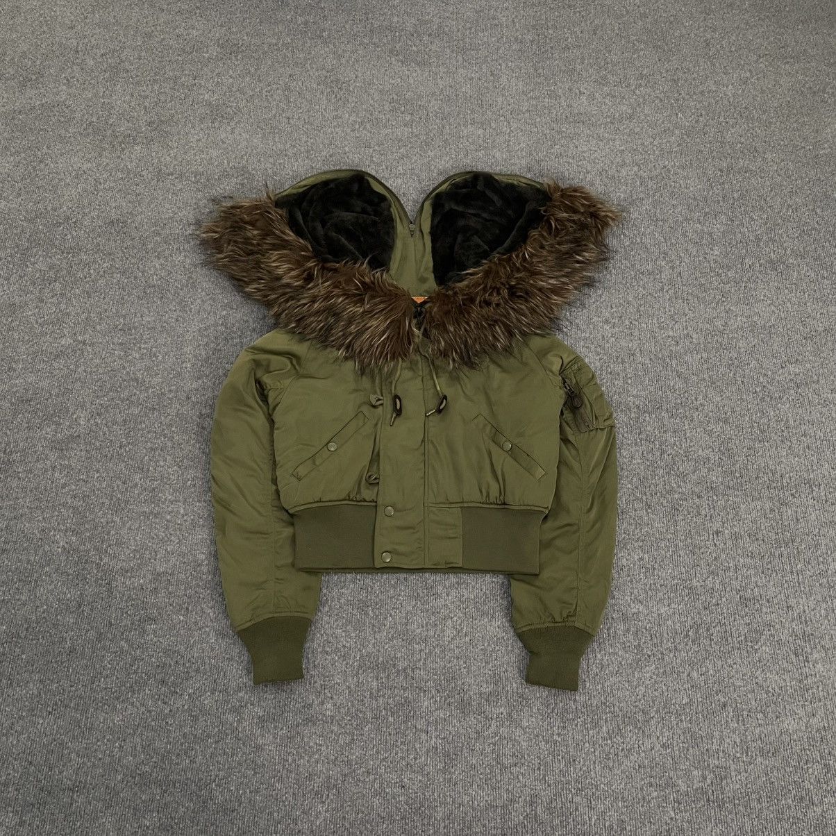 Japanese Brand Moussy Cropped Bomber Jacket Fur Hoodie Apocalypse Vkei Size US S / EU 44-46 / 1 - 3 Thumbnail