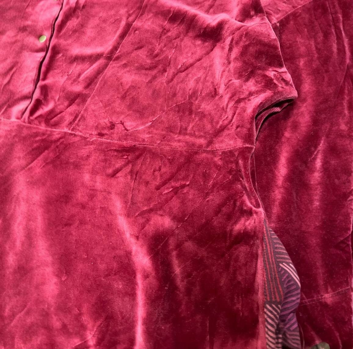 Gudrun Sjoden GUDRUN SJODEN RED ORGANIC COTTON VELOUR TOP POCKETS TUNIC XL Size XL / US 12-14 / IT 48-50 - 6 Thumbnail