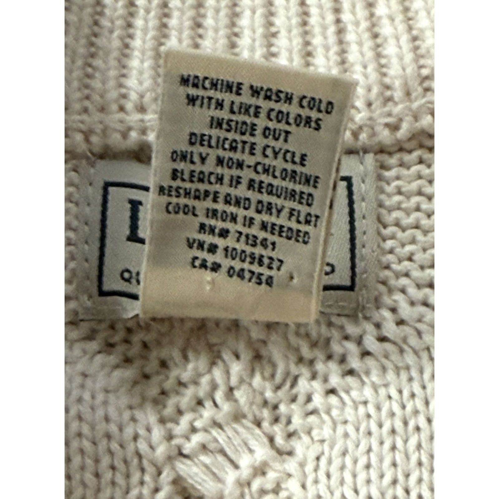 Vintage VINTAGE L.L. Bean Sweater Mens Pullover Fisherman Cable-Knit Mock Neck White Cotton Big & Tall XLT White Ireland 90s Outdoor Classic Vintage No Size US XL / EU 56 / 4 - 8 Thumbnail