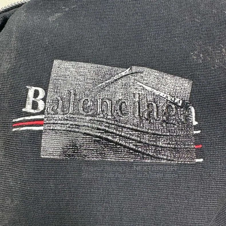 Balenciaga Balenciaga Distressed Logo Zip Jacket. Size US S / EU 44-46 / 1 - 6 Thumbnail