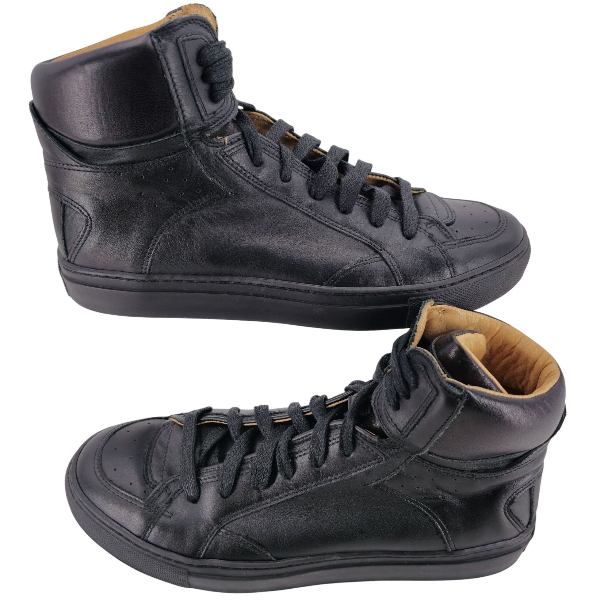 Maison Margiela MM6 Maison Margiela Black Nappa Calfskin High Top Sneakers 7 Size US 7 / EU 40 - 3 Thumbnail