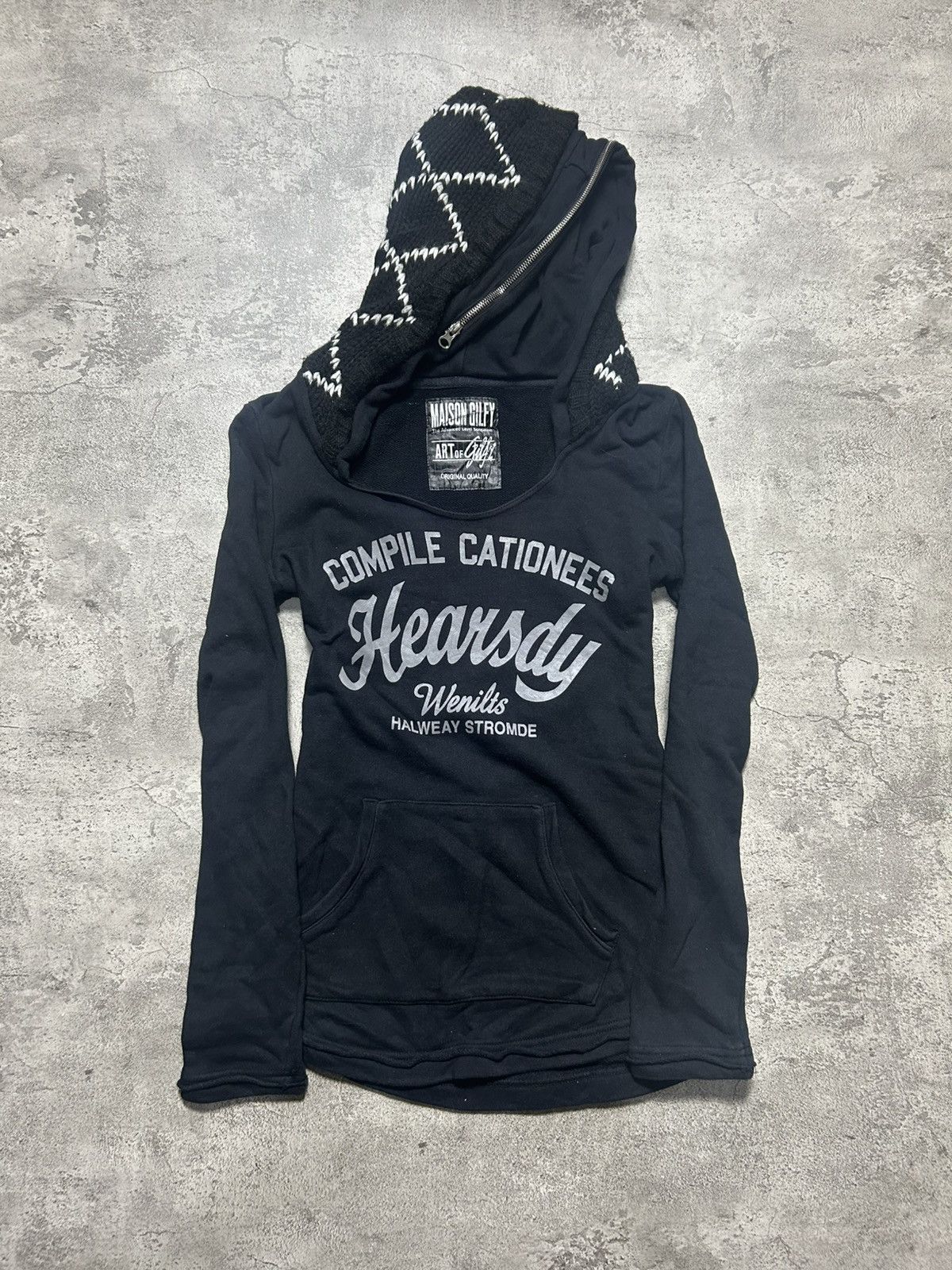 Japanese Brand 2000s Maison Gilfy - Vkei Style Black Double Hoodie Size S / US 4 / IT 40 - 1 Thumbnail