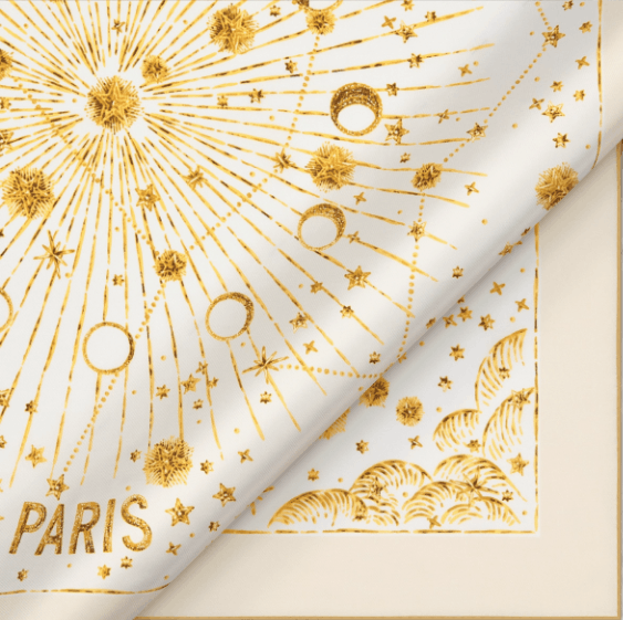 Dior o1w1db11125 51CNY0 Size : OS / Square Scarf in White/Gold Size ONE SIZE - 2 Thumbnail