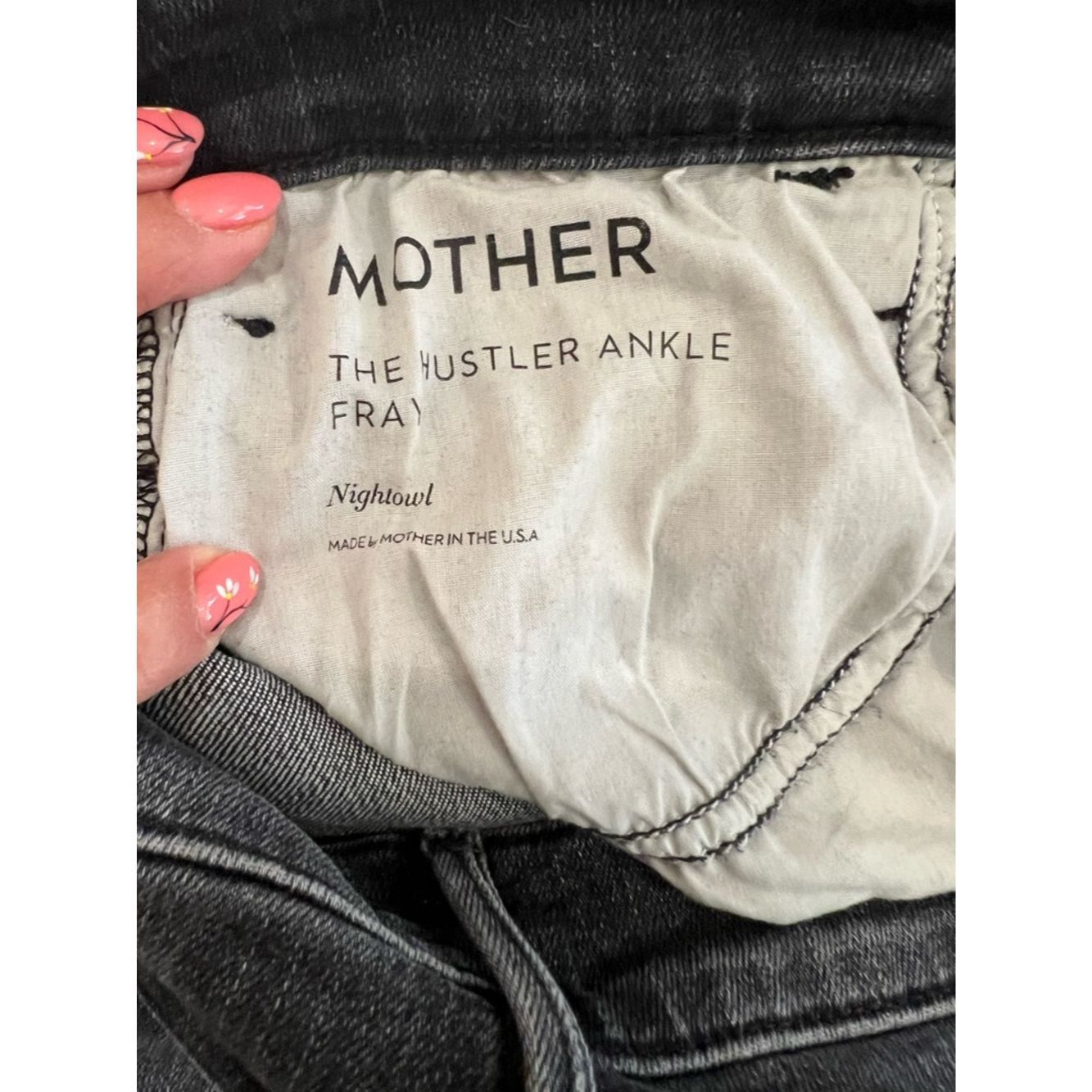 MOTHER MOTHER The Hustler Ankle Fray Jeans Nightowl Gray High Rise Size 27" / US 4 / IT 40 - 9 Thumbnail