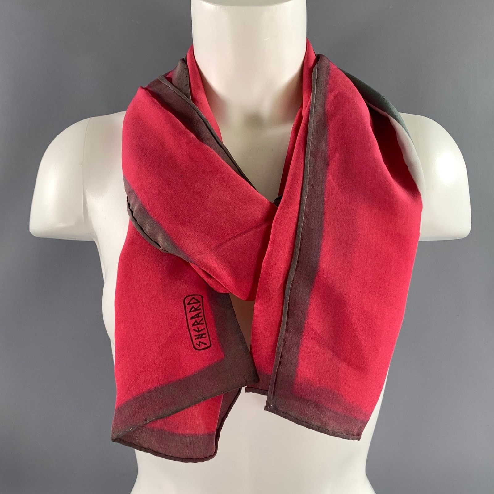 Other SHERARD Red Grey & White Color Block Scarves Size ONE SIZE - 1 Thumbnail