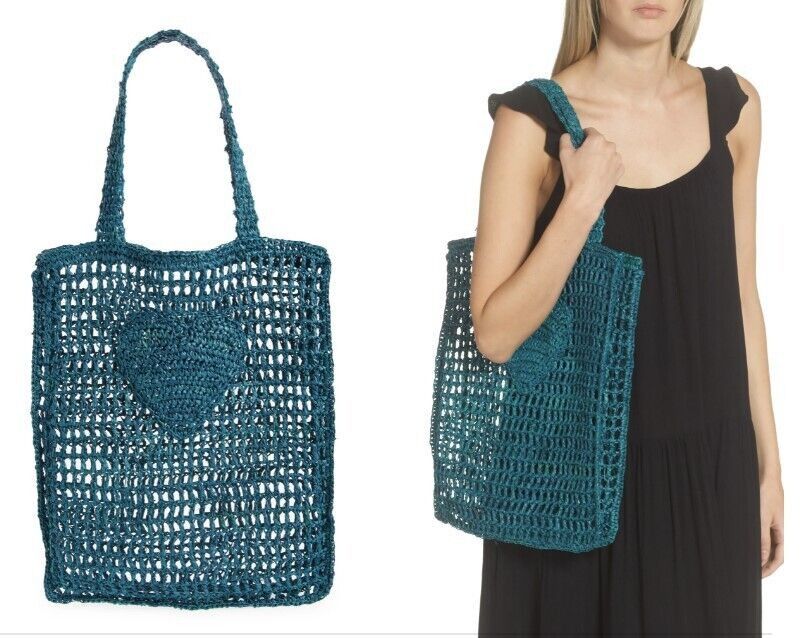 Other BTB Los Angeles Heart Market Crochet Tote Bag Green Size ONE SIZE - 1 Thumbnail