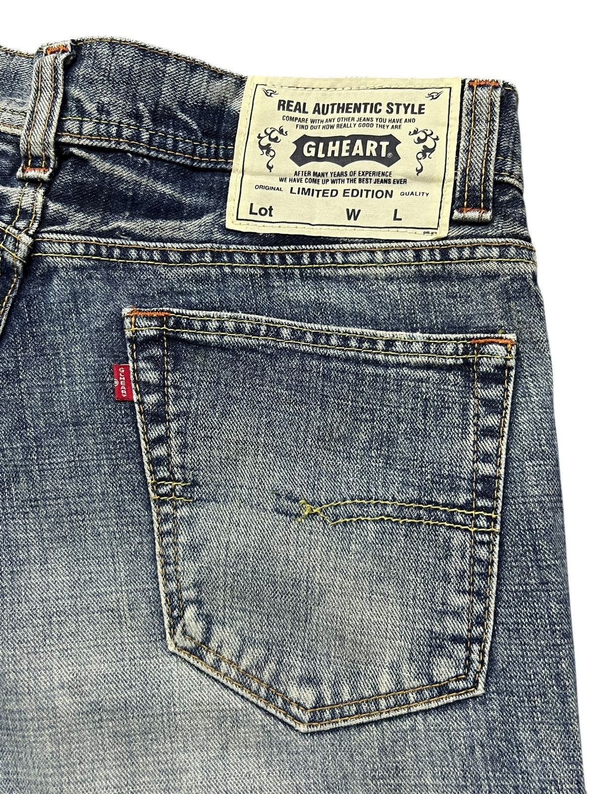 Japanese Brand Bootcut Vintage GL Heart Japan - Faded Wash,Distressed Denim Size US 34 / EU 50 - 8 Thumbnail