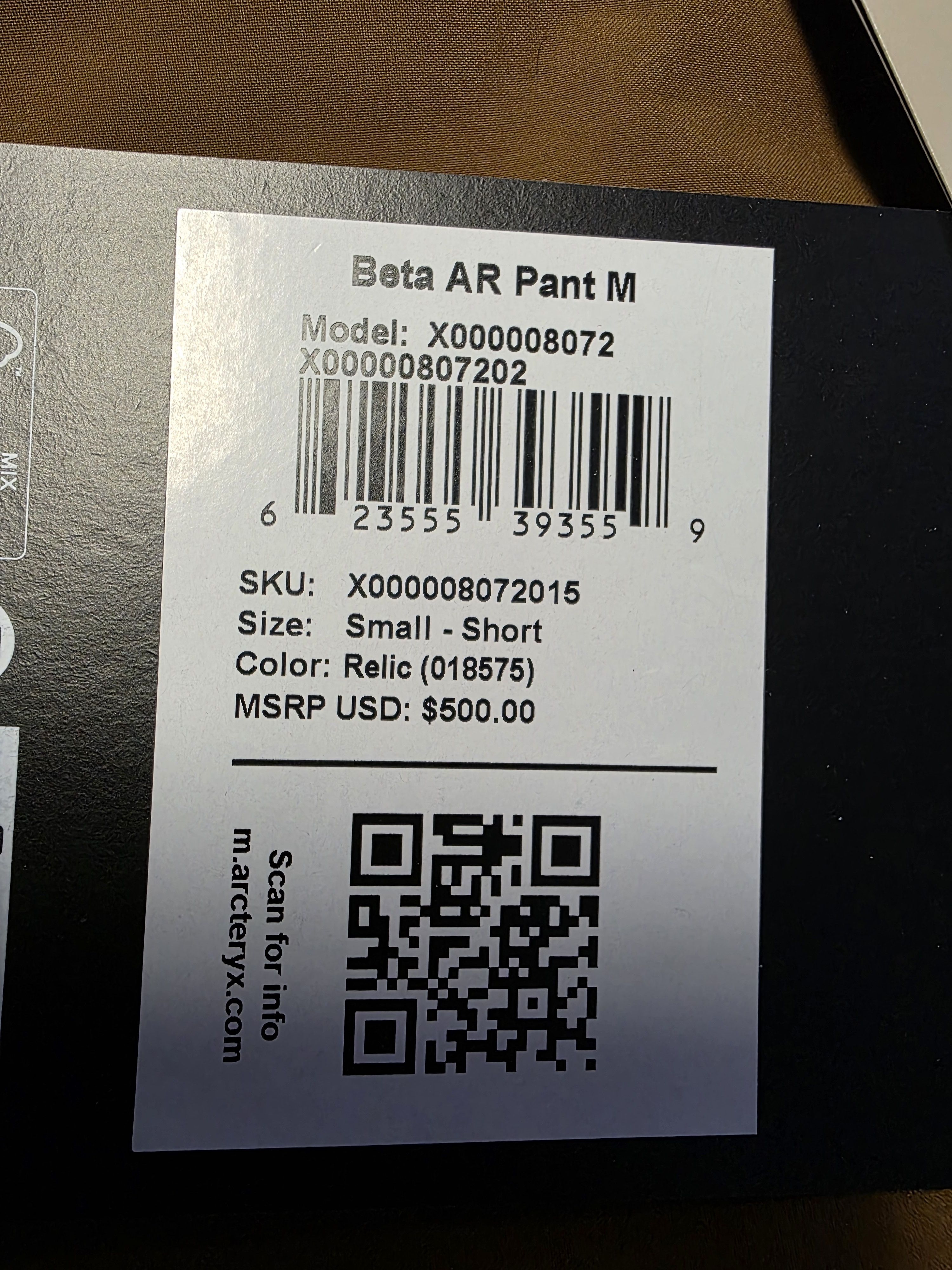 Arc'teryx NEW Arc'teryx Beta AR Pant - Relic - Small/Short Size US 31 - 4 Thumbnail