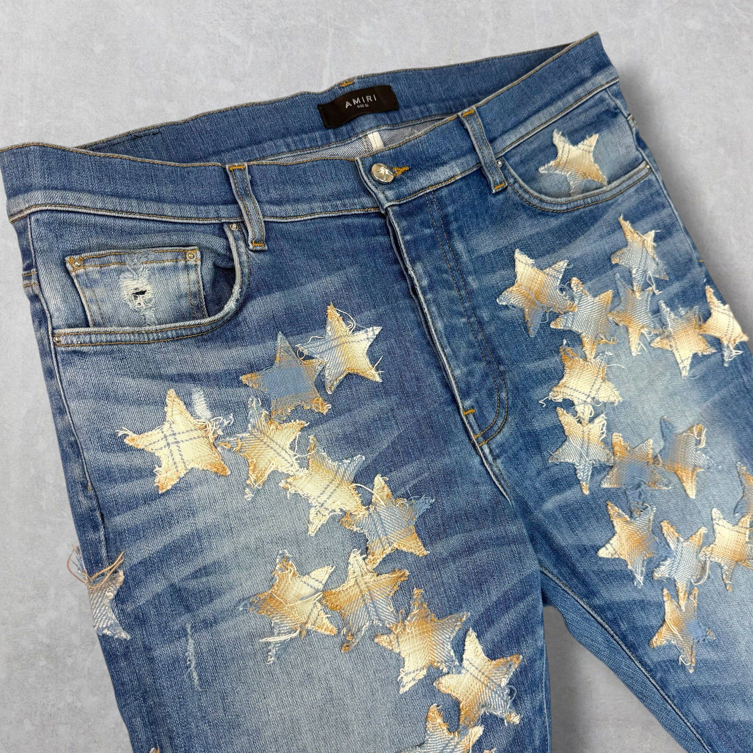 Amiri Amiri x Chemist Plaid Leather Star Jeans 36 Size US 36 / EU 52 - 4 Thumbnail