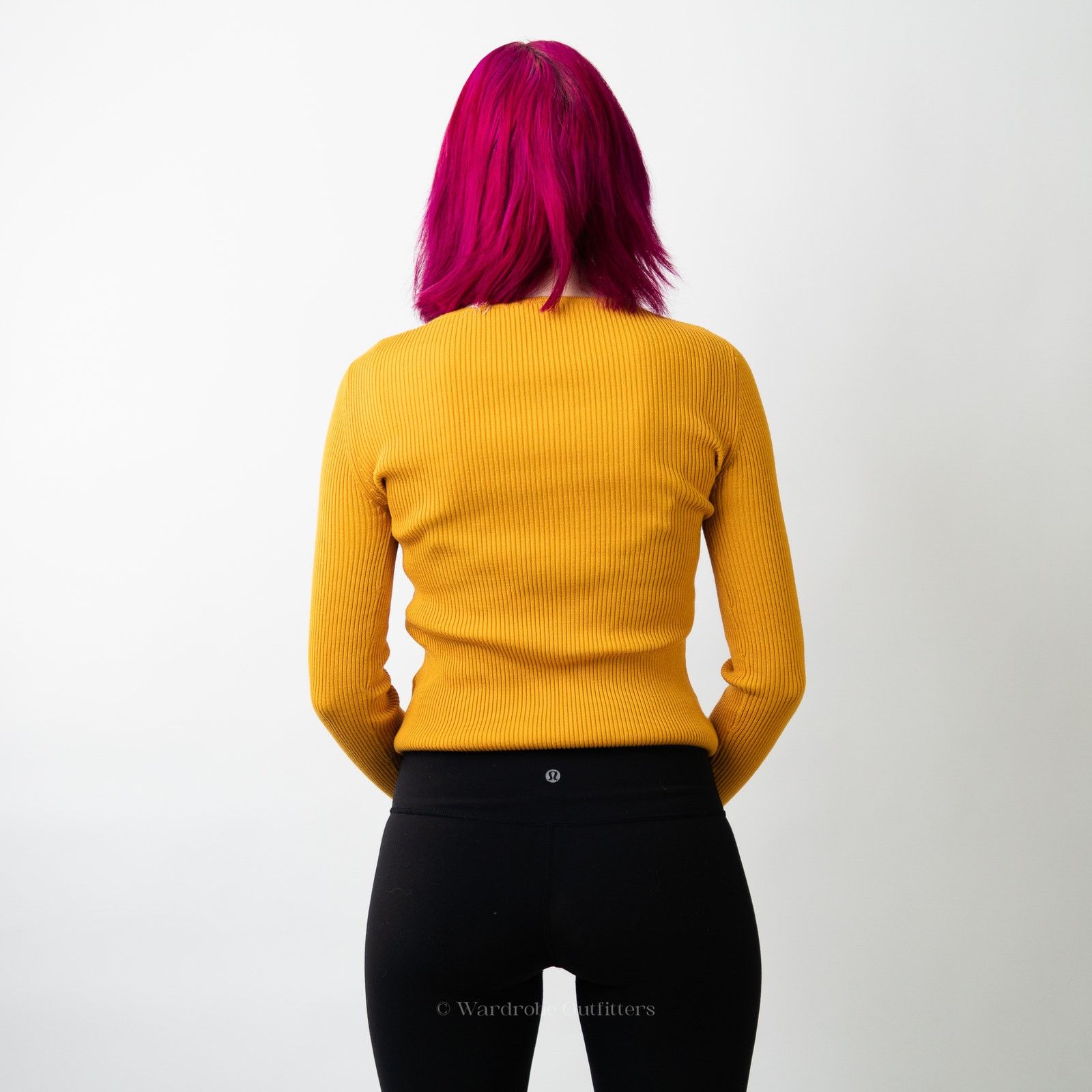 Urban Outfitters Fall Yellow Ribbed Long Sleeve Smocked Crewneck Sweater - L Size L / US 10 / IT 46 - 2 Thumbnail
