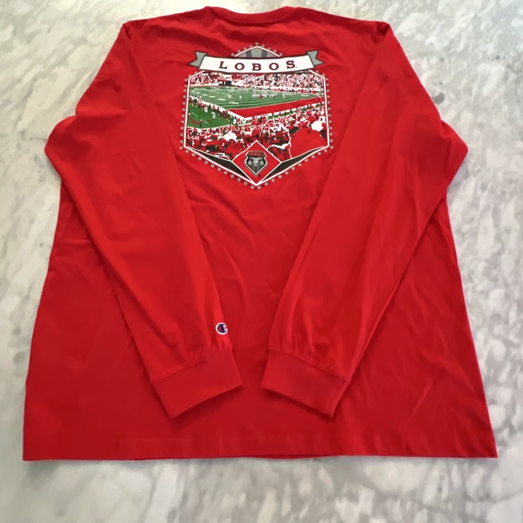 Champion Champion New Mexico Lobos Shirt Men 2XL Red Graphic Long Sleeve Pocket Football University Mens Size US XXL / EU 58 / 5 - 3 Thumbnail